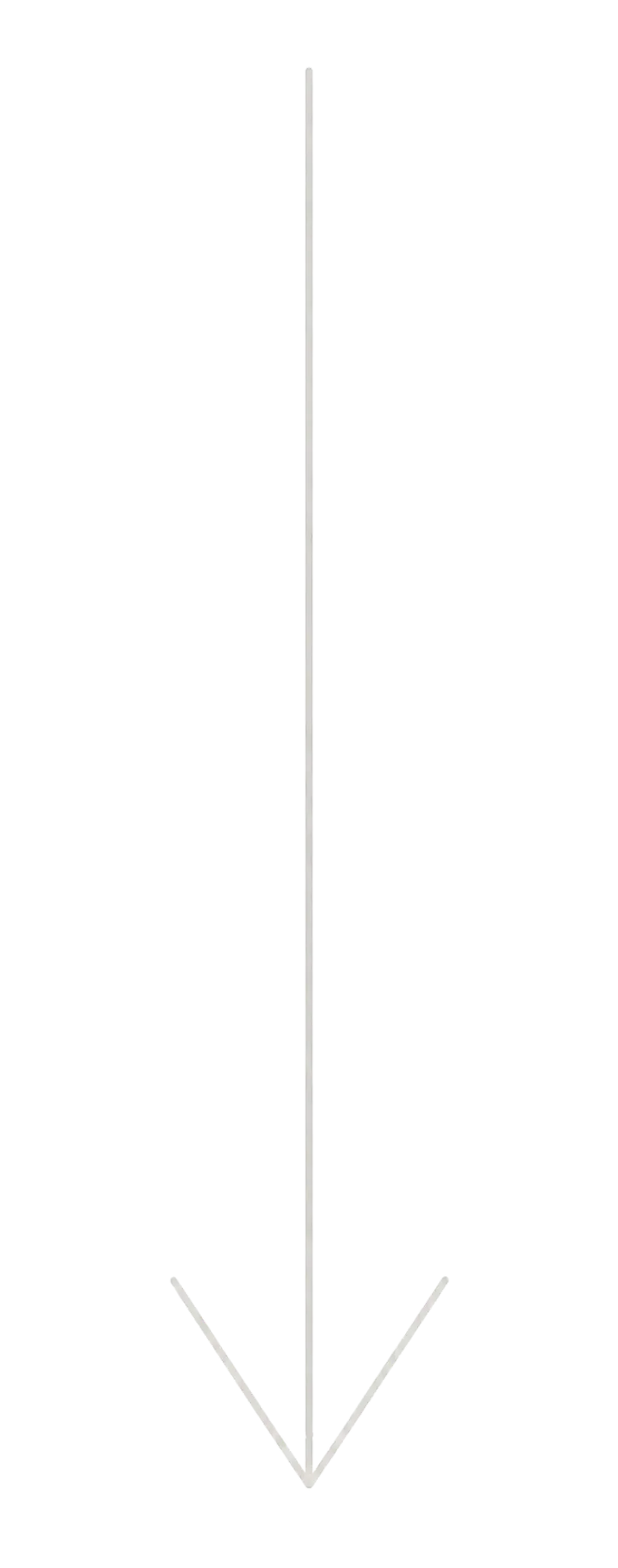 An arrow with a pointed tip standing vertically on a black background.