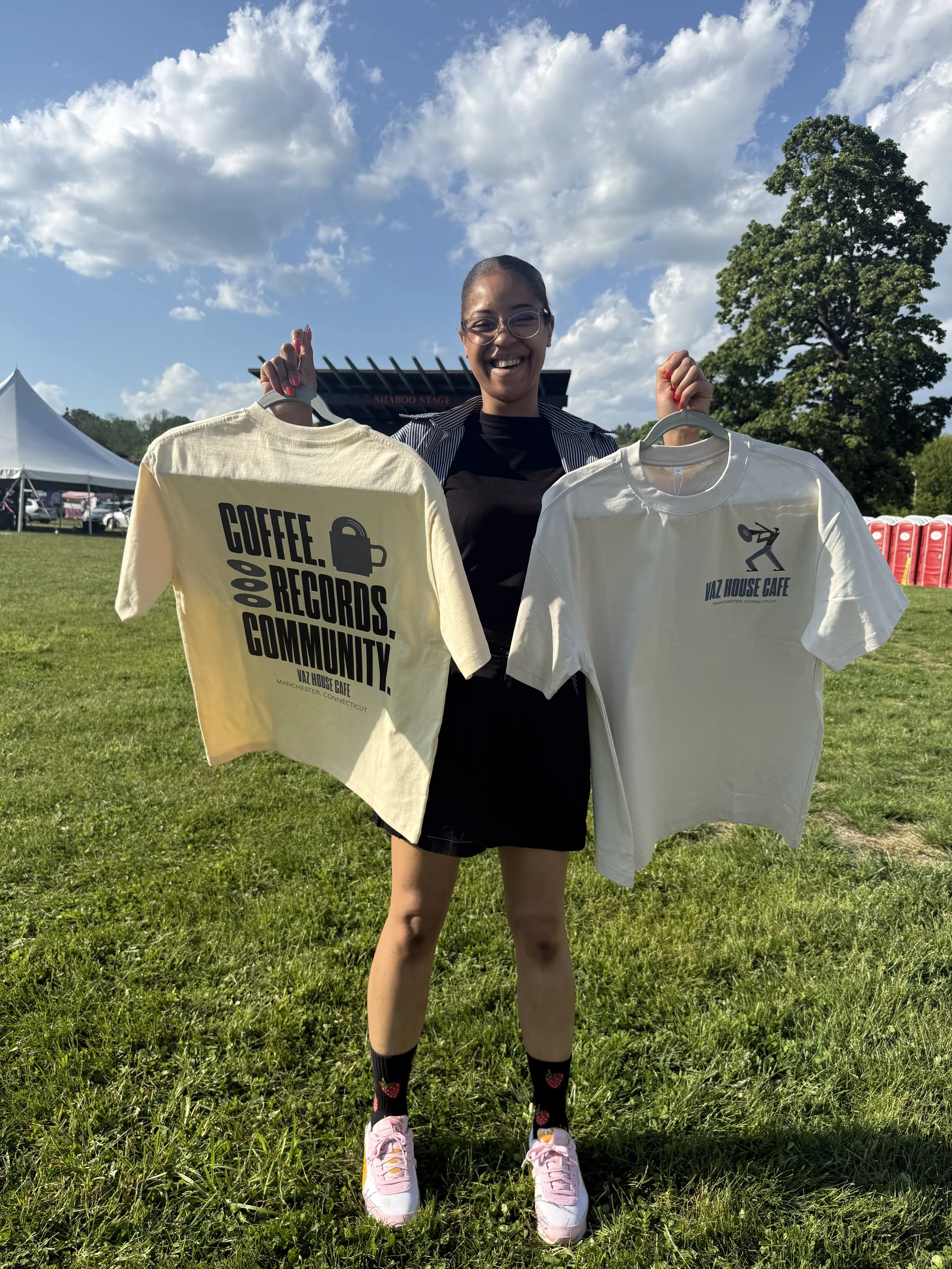 The Founding Tee: Coffee. Records. Community.