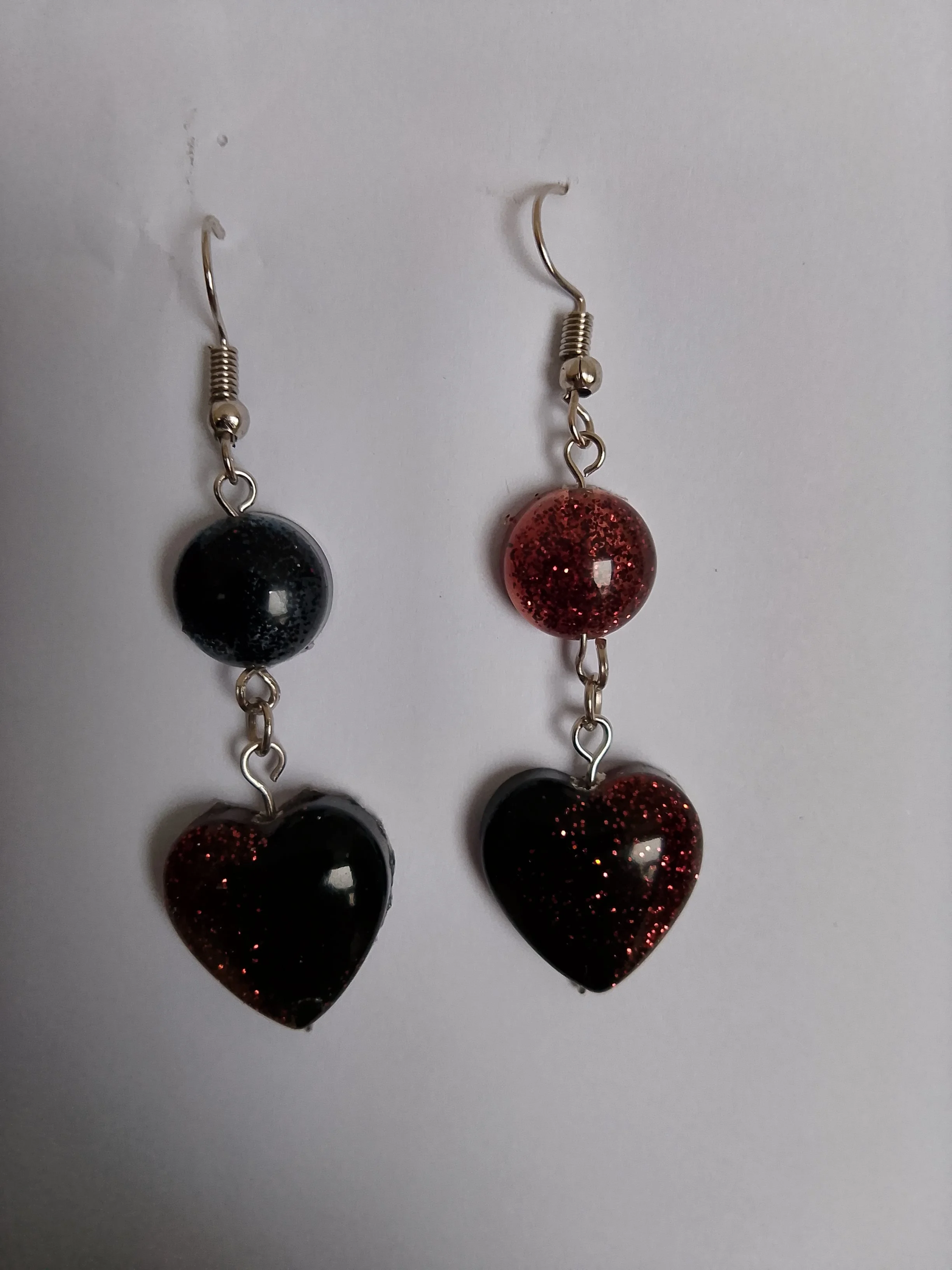 Crimson Eclipse Heart Earrings