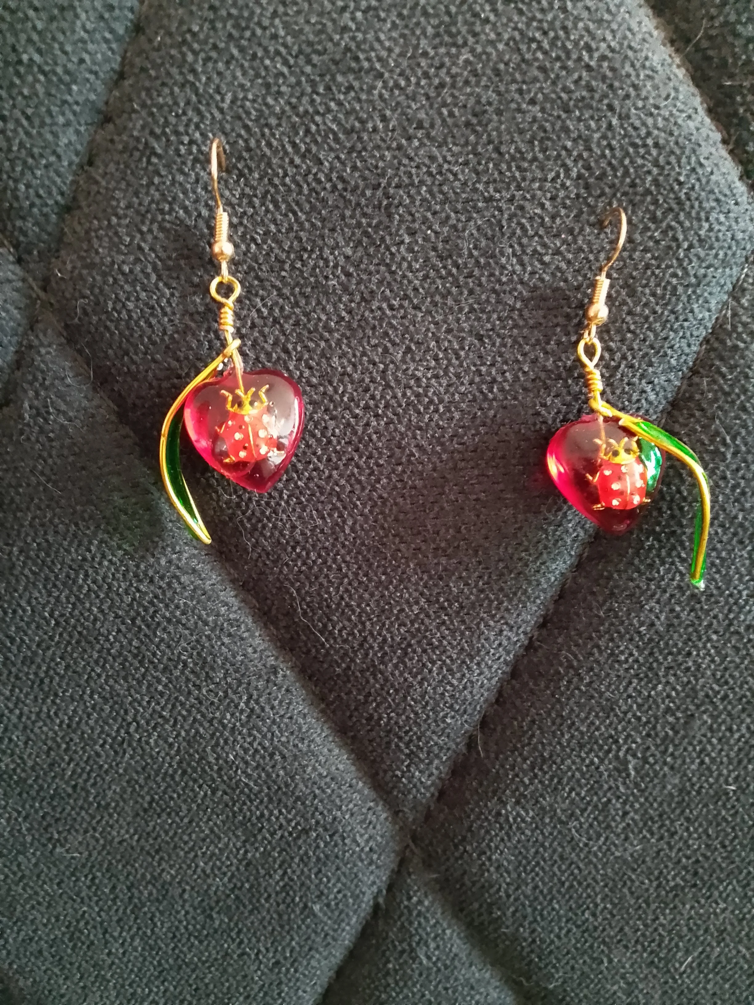 Ladybug Berry Charm Earrings