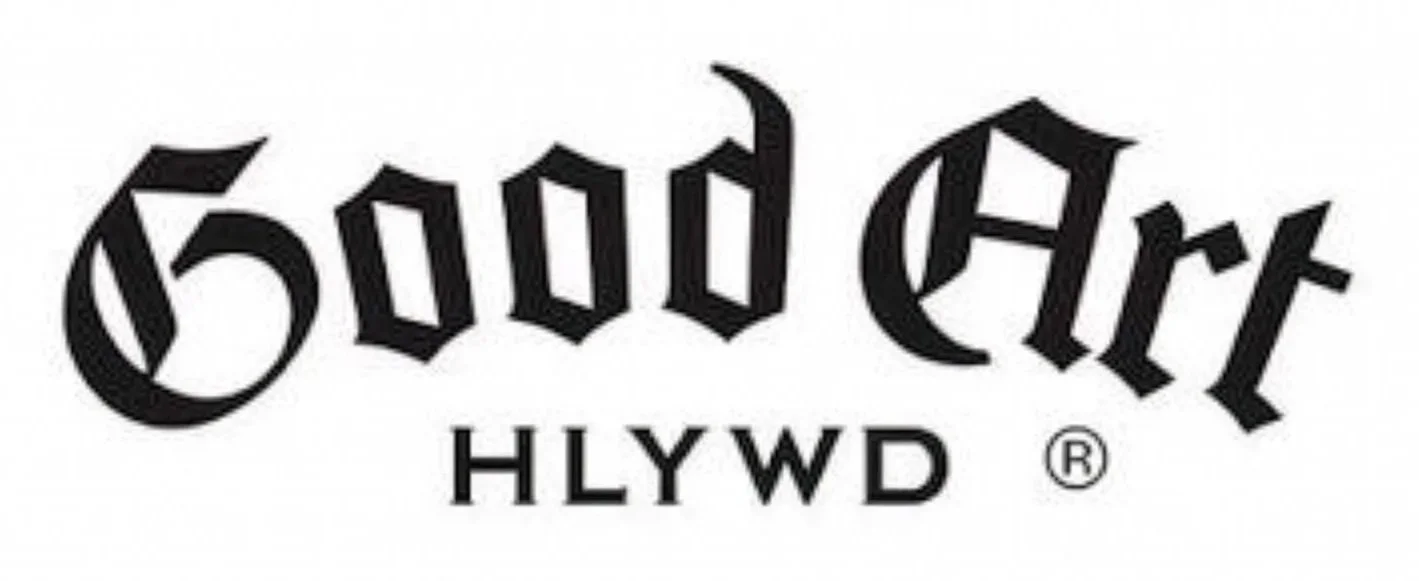 Brand logo with distorted black Gothic text that says "Sound Off" and smaller text below saying "HLYWD".