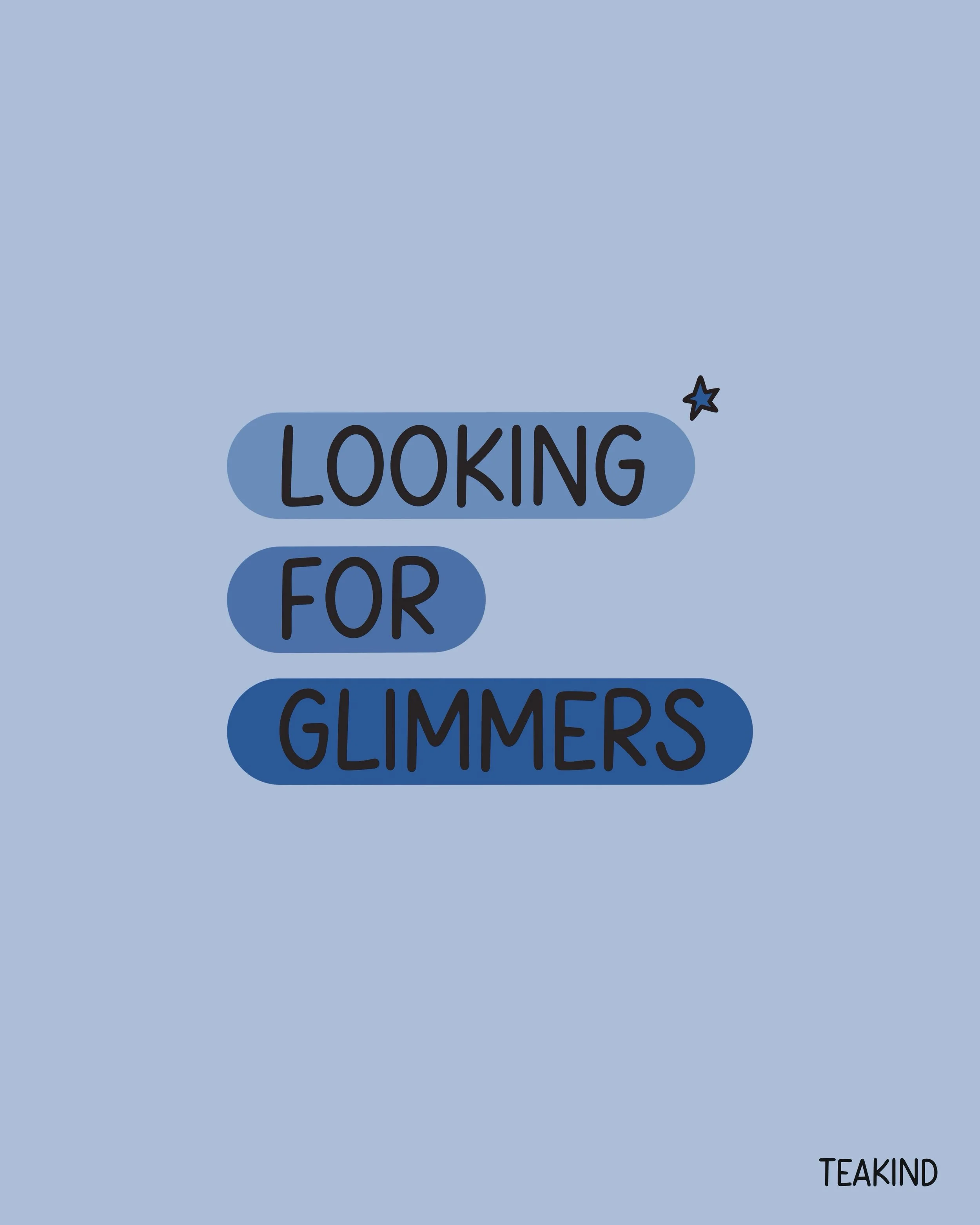 GLIMMERS ✨🌈

Tiny moments of joy that make even the darkest of days brighter. 

Try and see how many glimmers you can notice this week.. 

And if you need a little reminder I created my always look for glimmers notepad and bag to do just that. You c