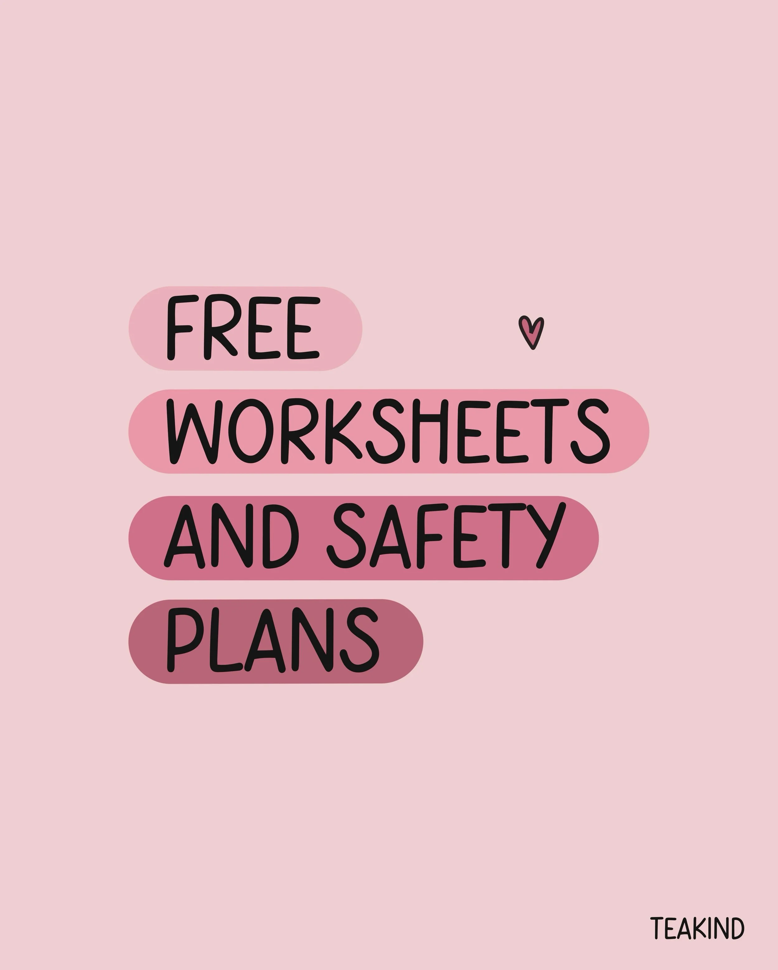 WORKSHEETS 📝🩷

Did you know we have a collection of free worksheets and resources available to download from our website. Head to TeaKind.co.uk to have a look and download yours, no signing up necessary 😊

#mentalhealthresources #mentalhealthrecov