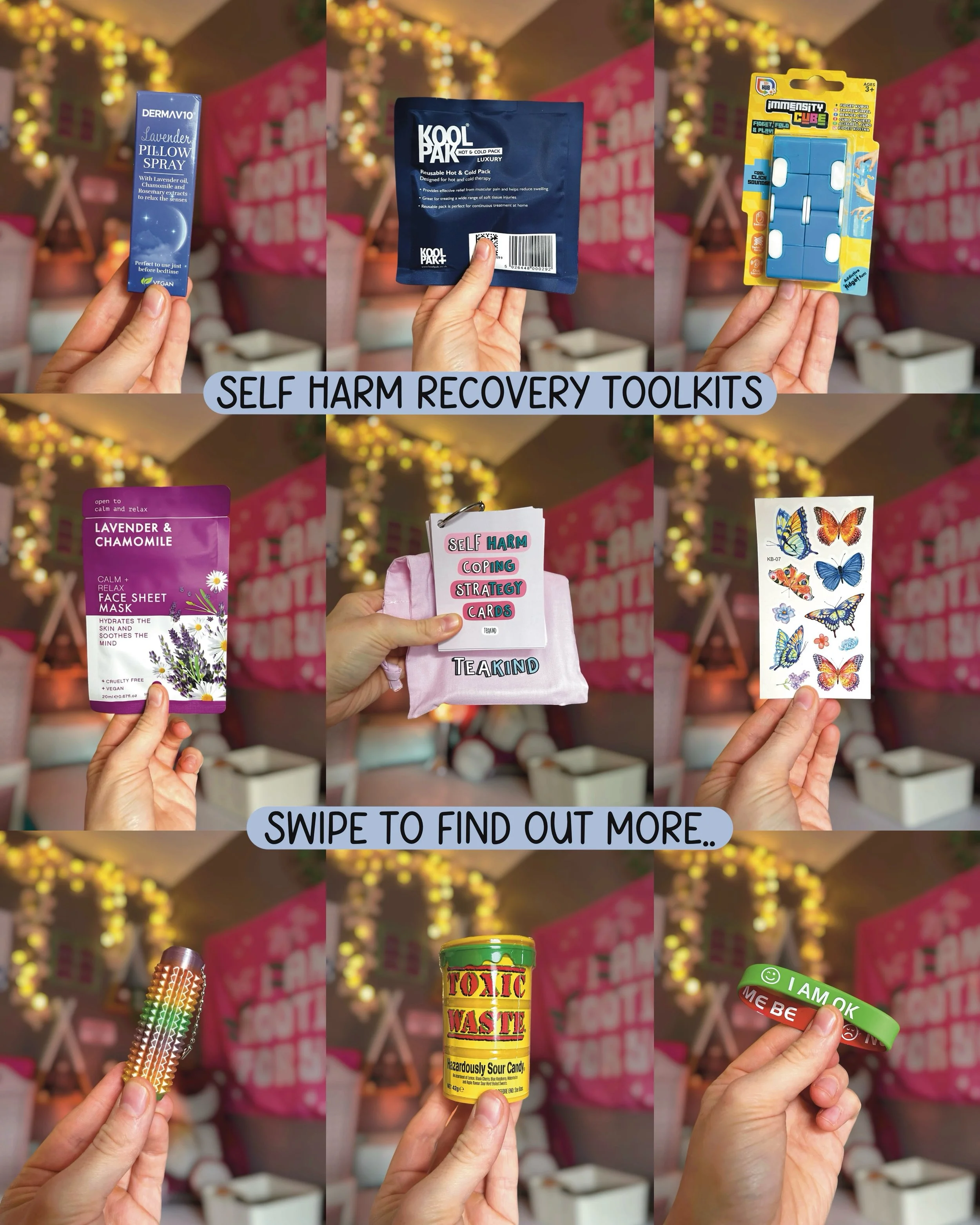 RECOVERY BOXES 🧊🩷

Unsure of what might be helpful to include in your own SH recovery toolkit, swipe to see what we&rsquo;ve included in ours.. 

These are available to buy, or if you&rsquo;re creating your own hopefully you&rsquo;ll get some inspi