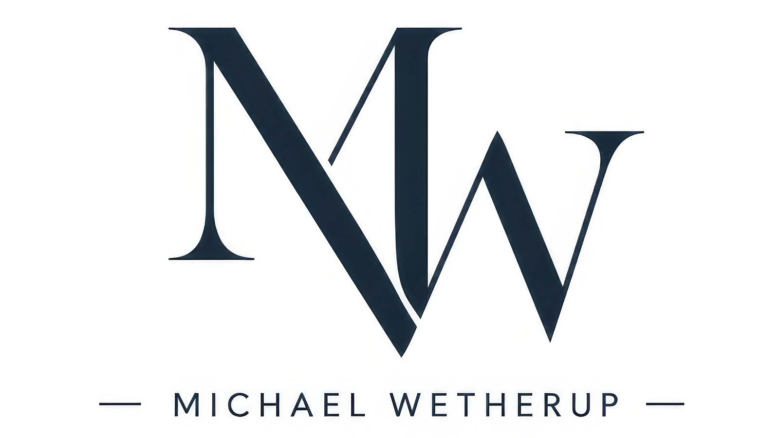 Link to Michael Wetherup's website displaying a Logo with the initials MW in large, stylized black font and the name Michael Wetherup below, separated by horizontal lines.