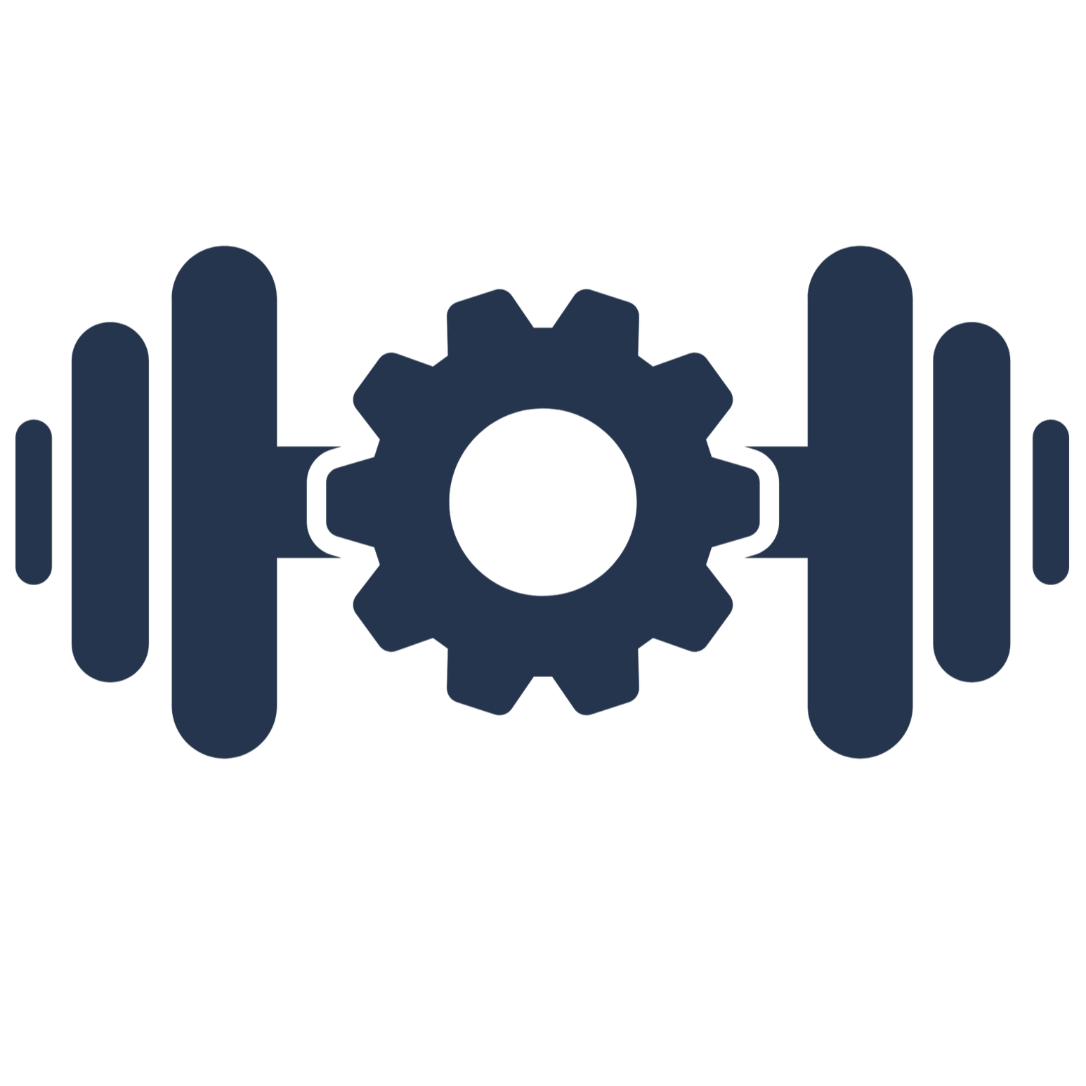 Graphic icon of a gear in the center with sound wave symbols on each side and a bar graph pattern in the background