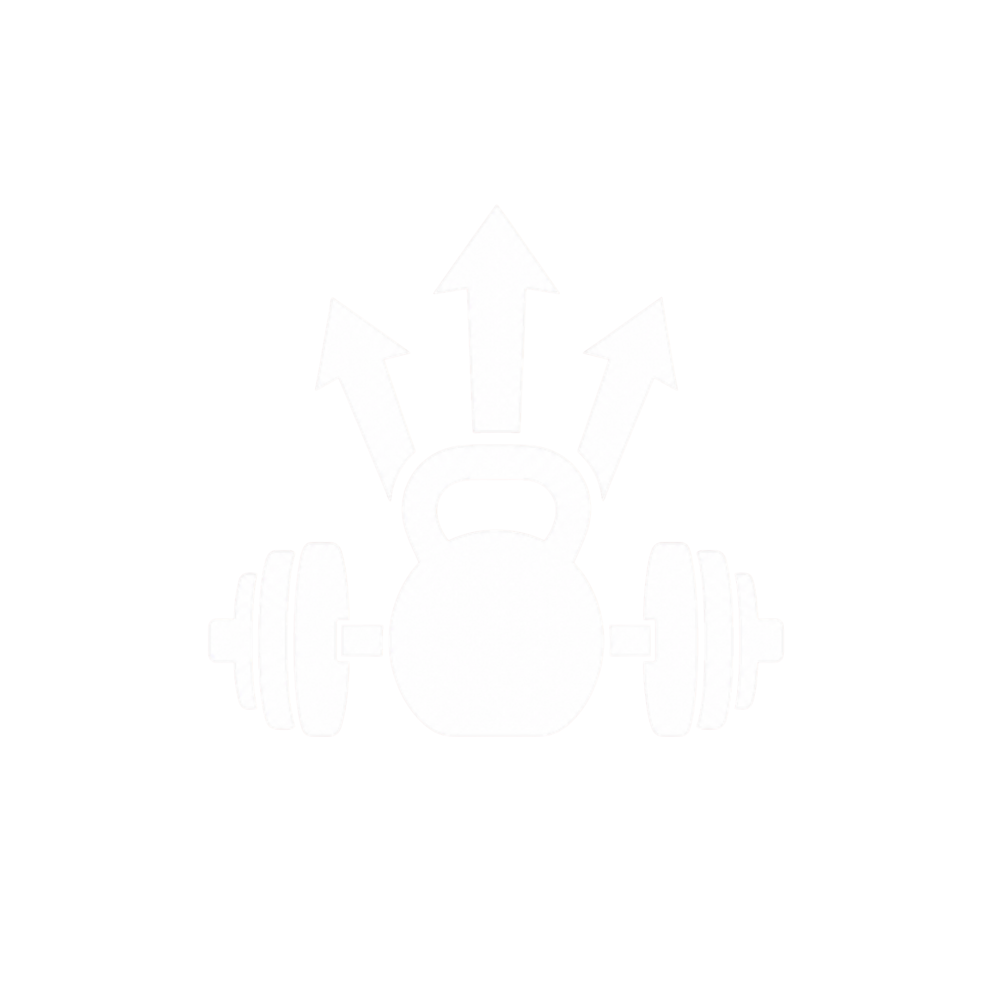 White icon of a person's head with three arrows pointing upward from the head.