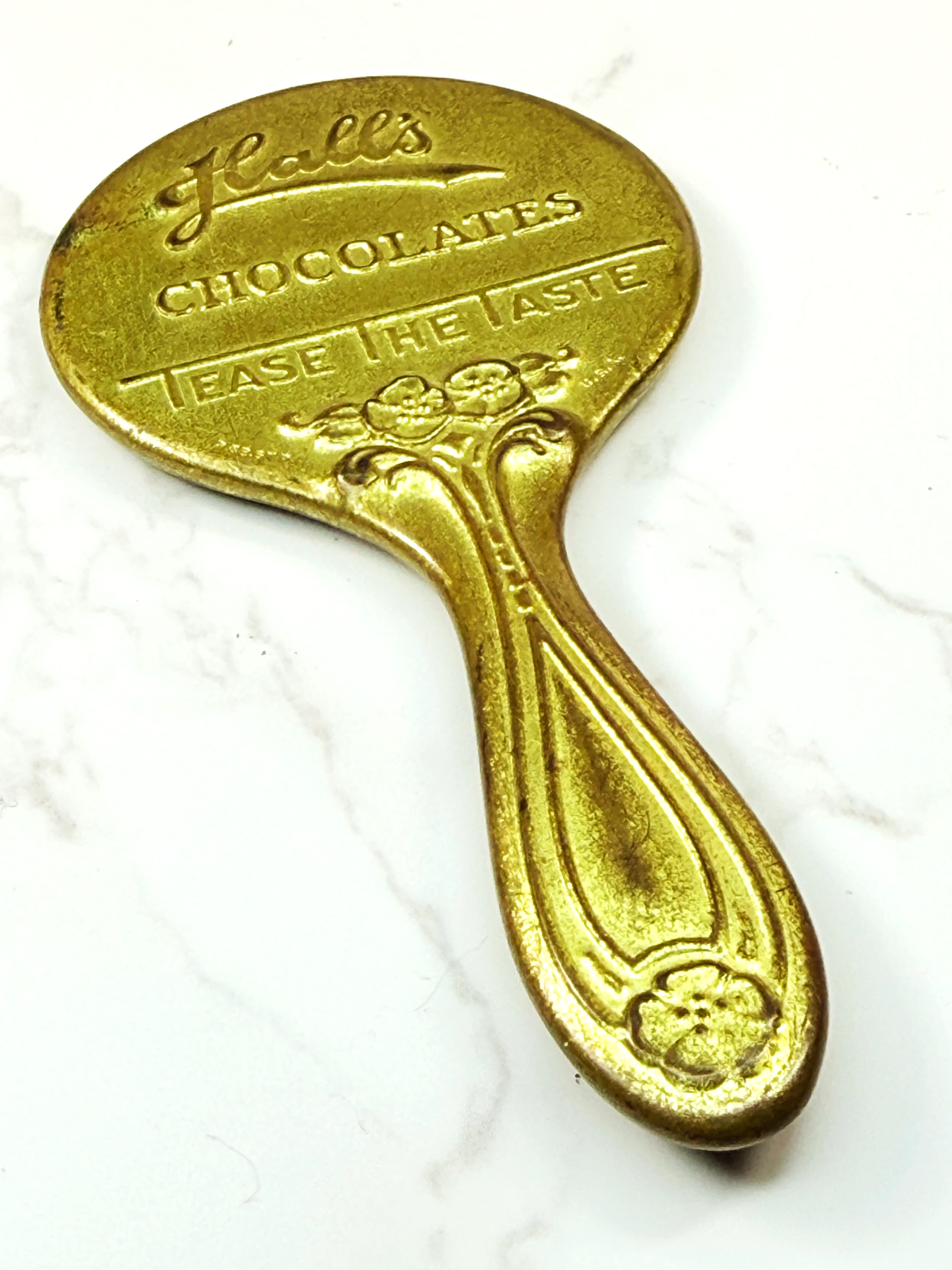 Hall's Chocolates Tease the Taste Tiny Ad Mirror Memorabilia