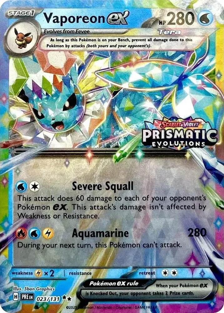 Vaporeon Ex Stamped Sealed