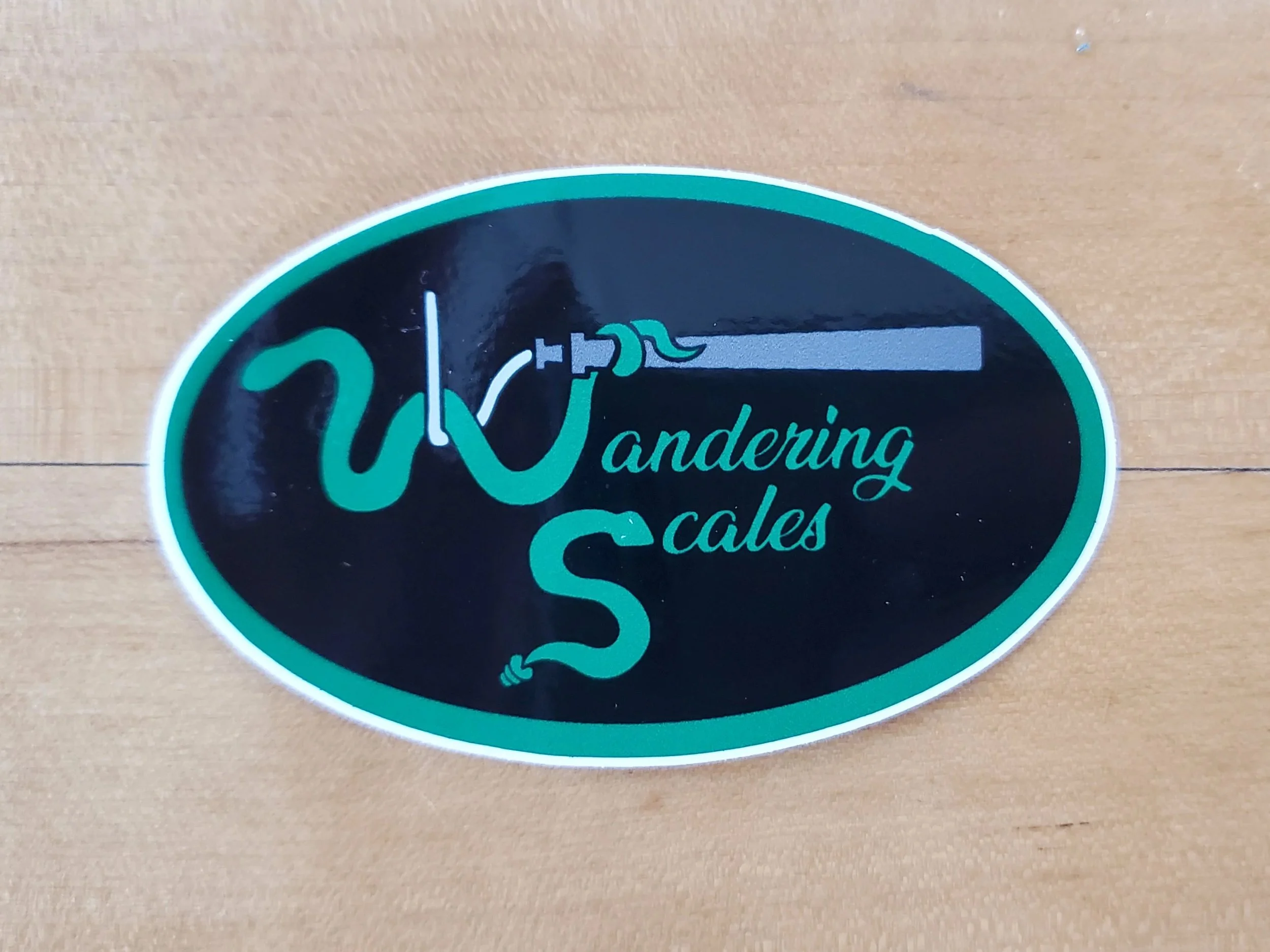 Wandering Scales Stickers - Black & Green Logo