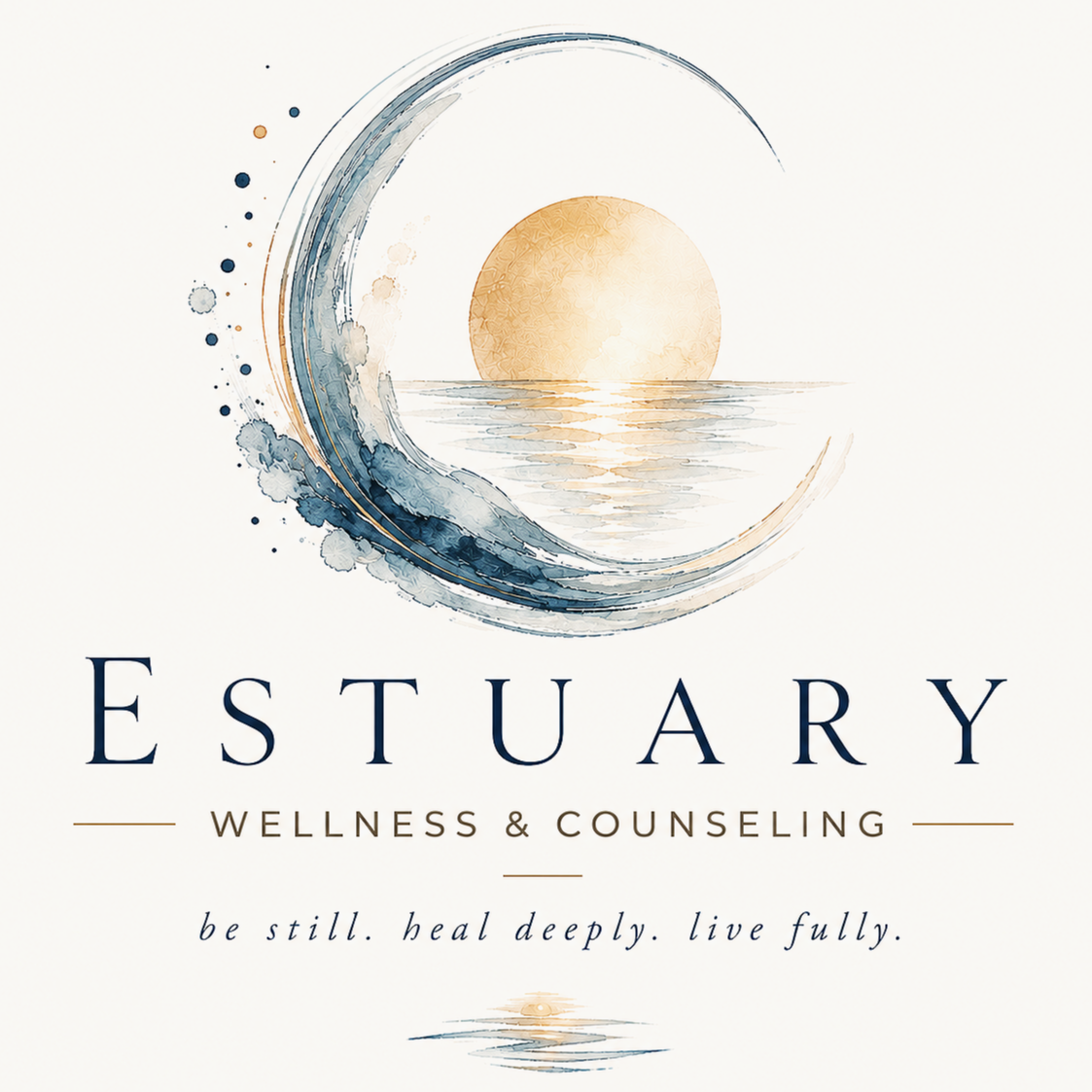 Estuary Wellness & Counseling logo, virtual therapy practice serving teens, adults, and families throughout Washinton