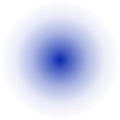 A blue, circular balloon.