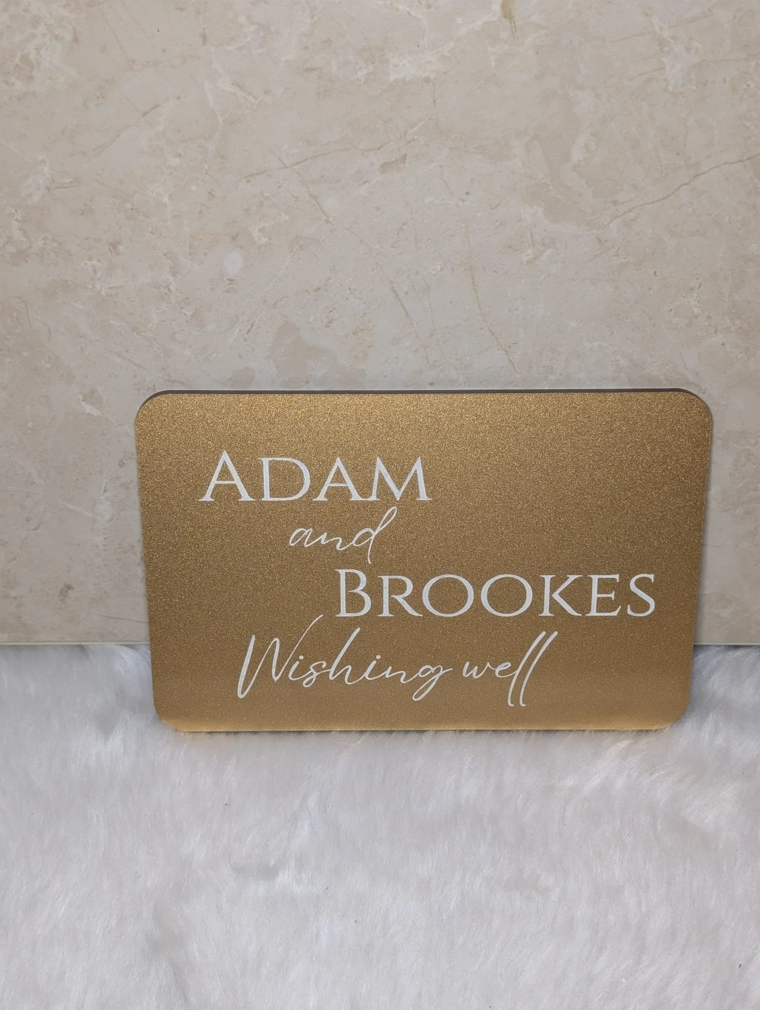 Small plaque engraved