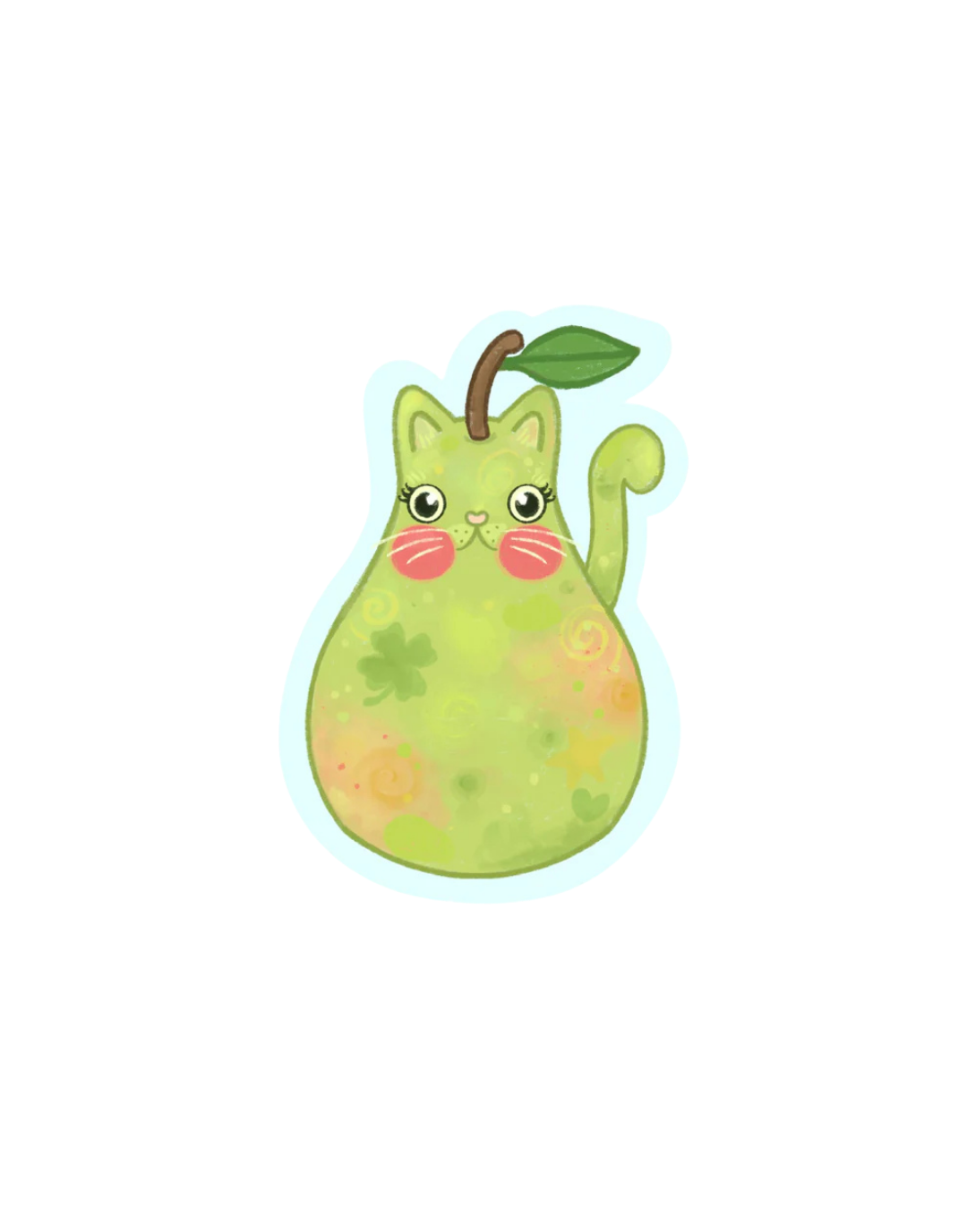 Lucky Pear Cat Sticker