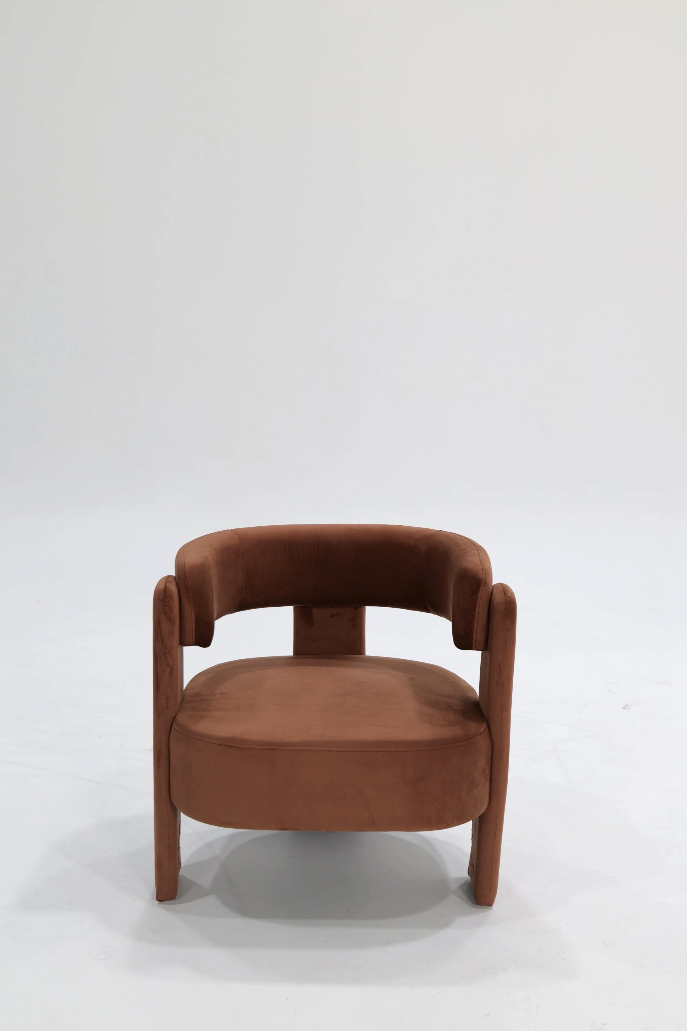 Rust Velvet Accent Chair