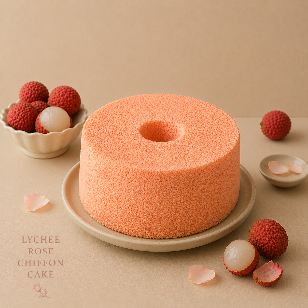 Fluffy Lychee Rose Chiffon Cake (6" / 8")