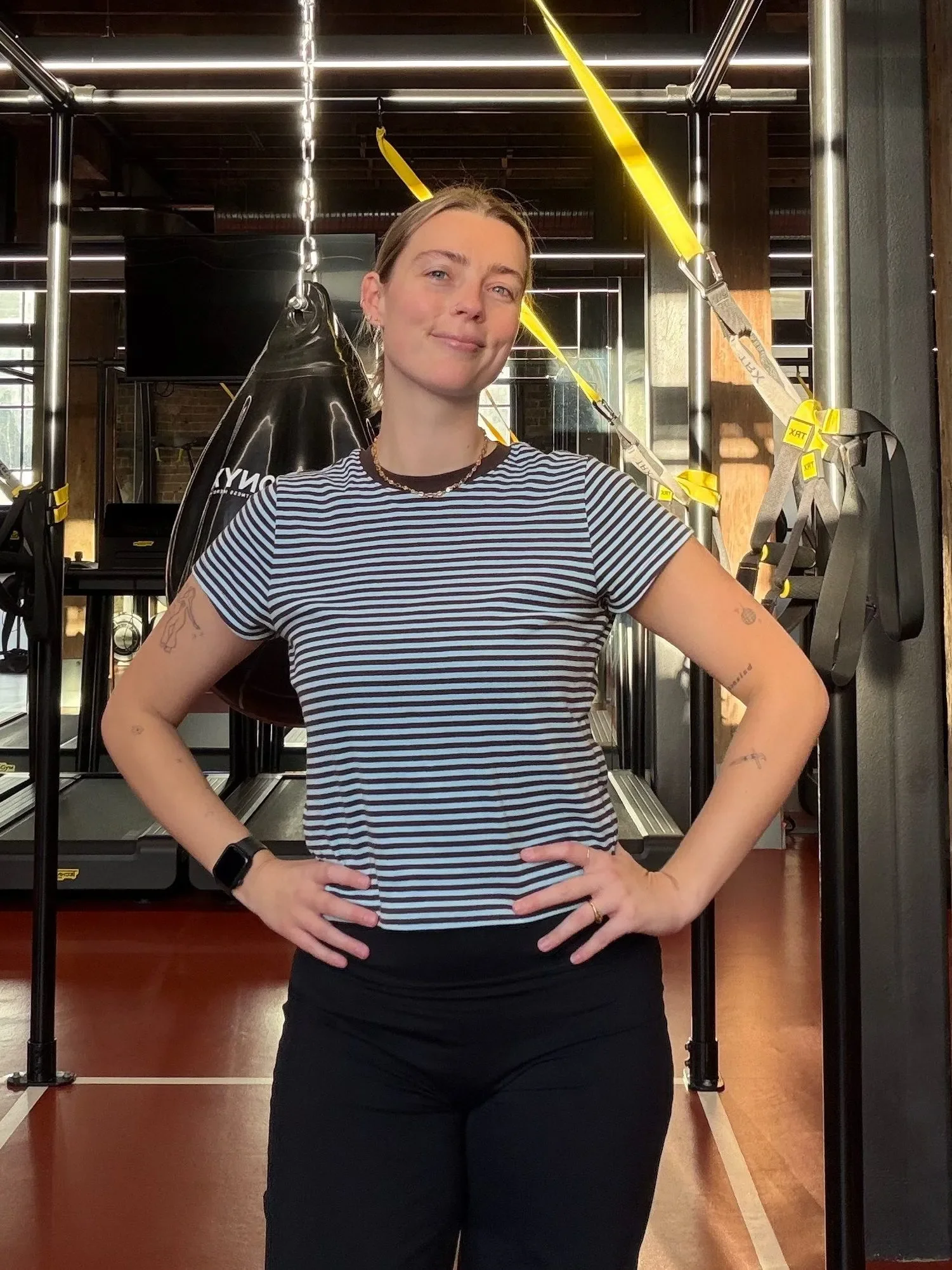 jacinta standing in gym