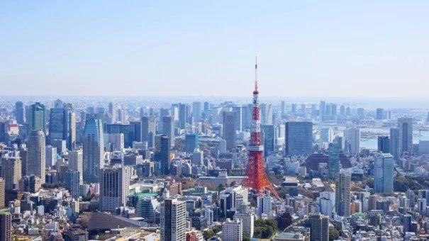 Tokyo skyline featuring Tokyo Tower.