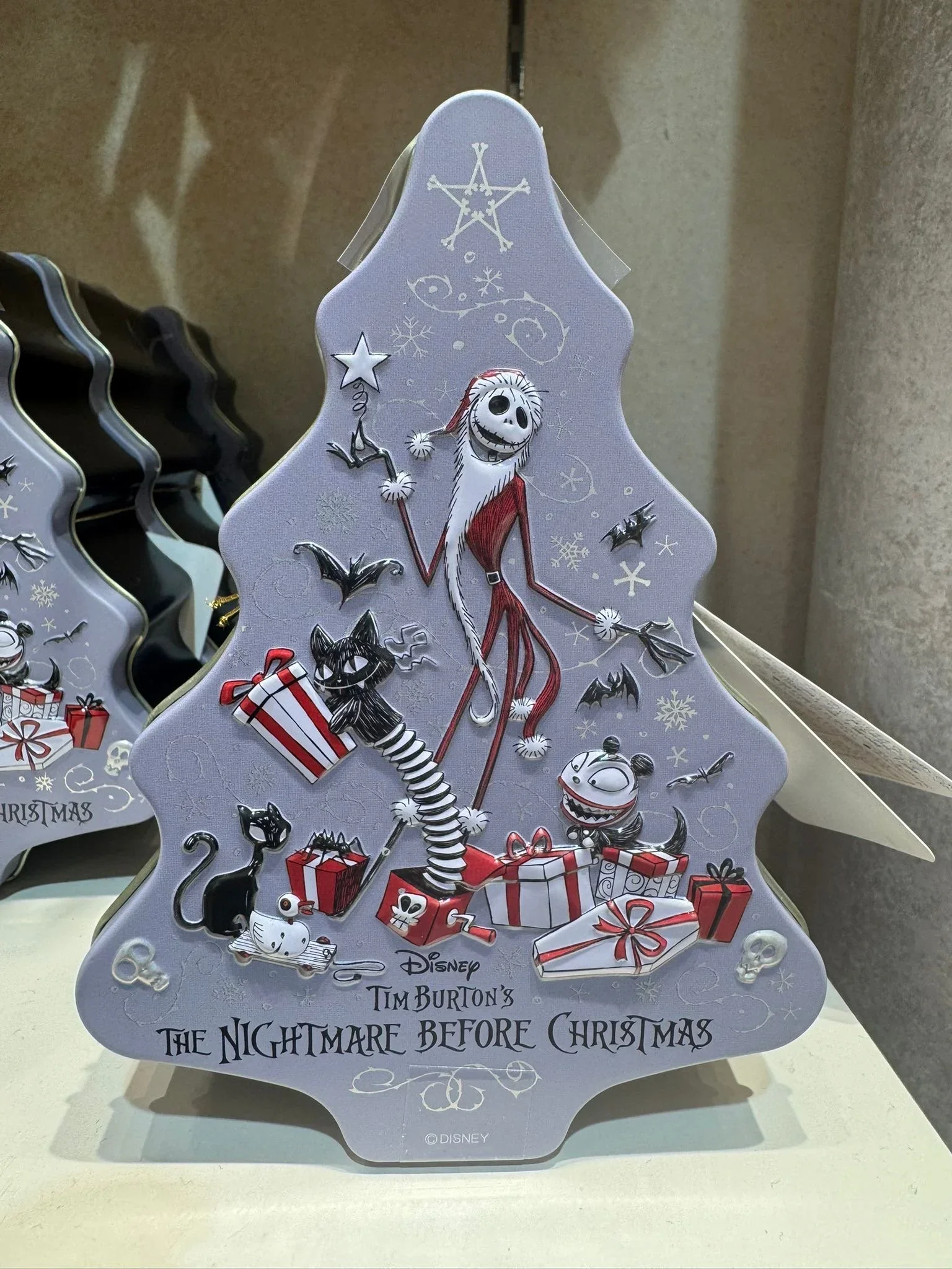 Nightmare Before Christmas Sandyclaws themed Christmas tin.