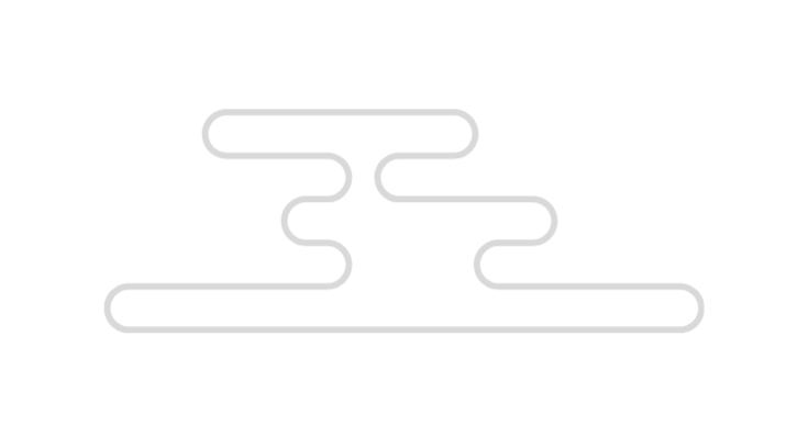 Neon sign of a stylized, curvy line design on a black background.