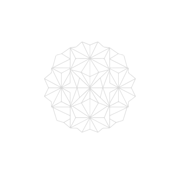 Geometric snowflake pattern on a black background.