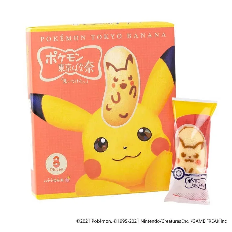 A pokemon and Tokyo Banana limited edition collaboration showing the packaging and the item inside.
