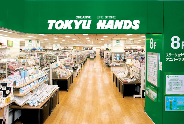Tokyo hands storefront looking into the floor with stationary.