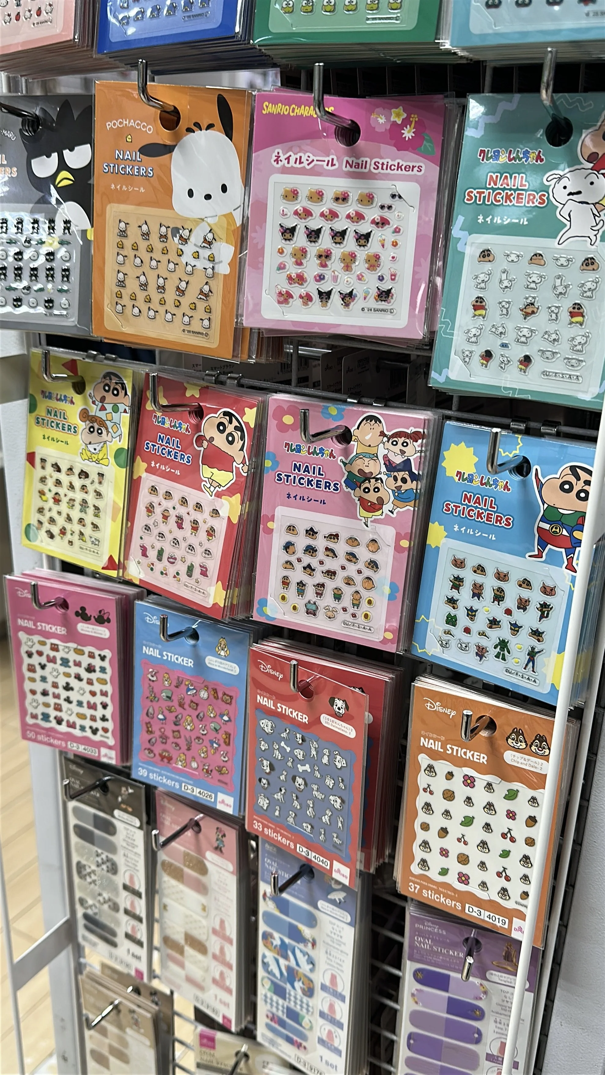 Character nail art available at some Daisos in Tokyo.