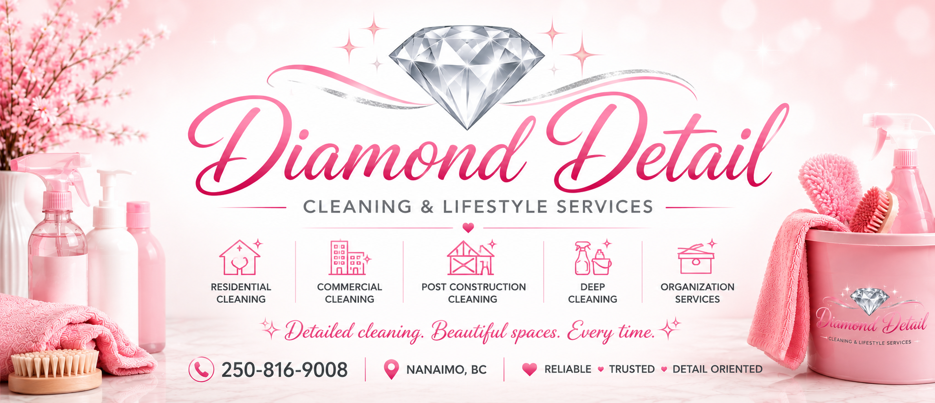 Diamond Detail Cleaning & Lifestyle Services advertisement for residential and commercial cleaning in Nanaimo BC