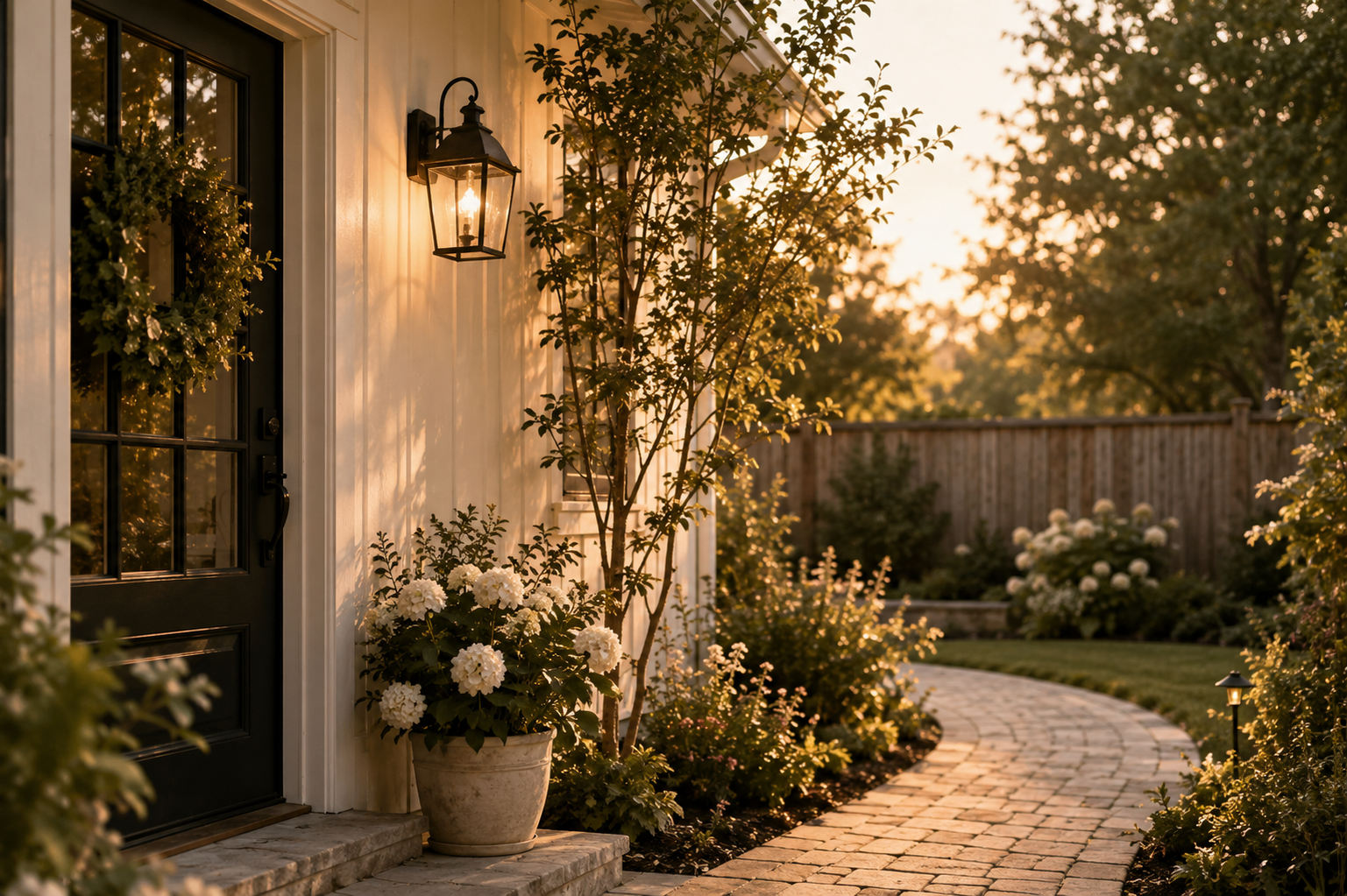 Well-maintained backyard and outdoor living space.