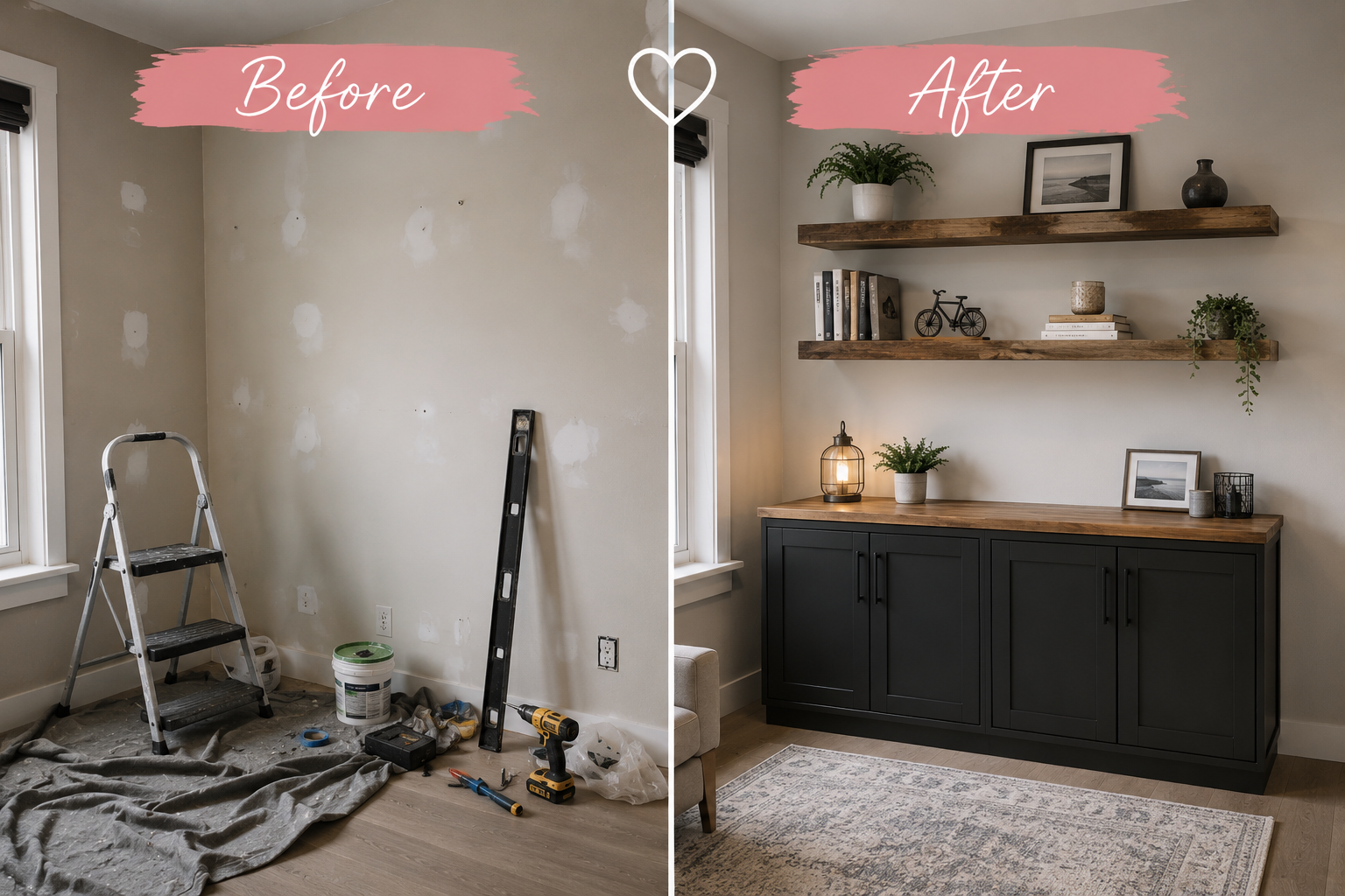 Post-construction cleaning before and after in Nanaimo BC
