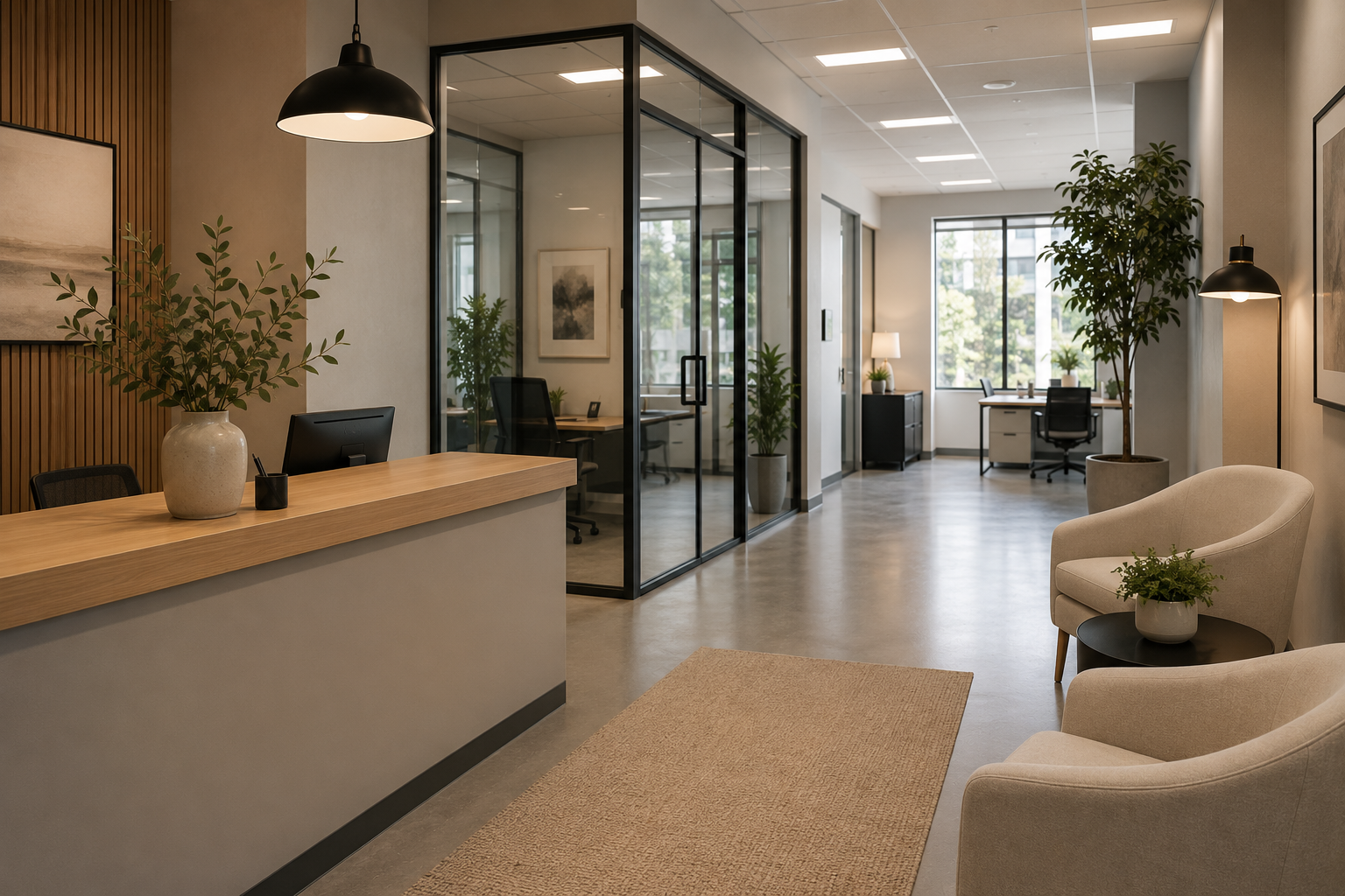 Commercial cleaning service in Nanaimo modern office space