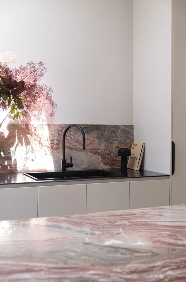 Jackson House KCreative Interiors Kitchen Pink Marble .webp