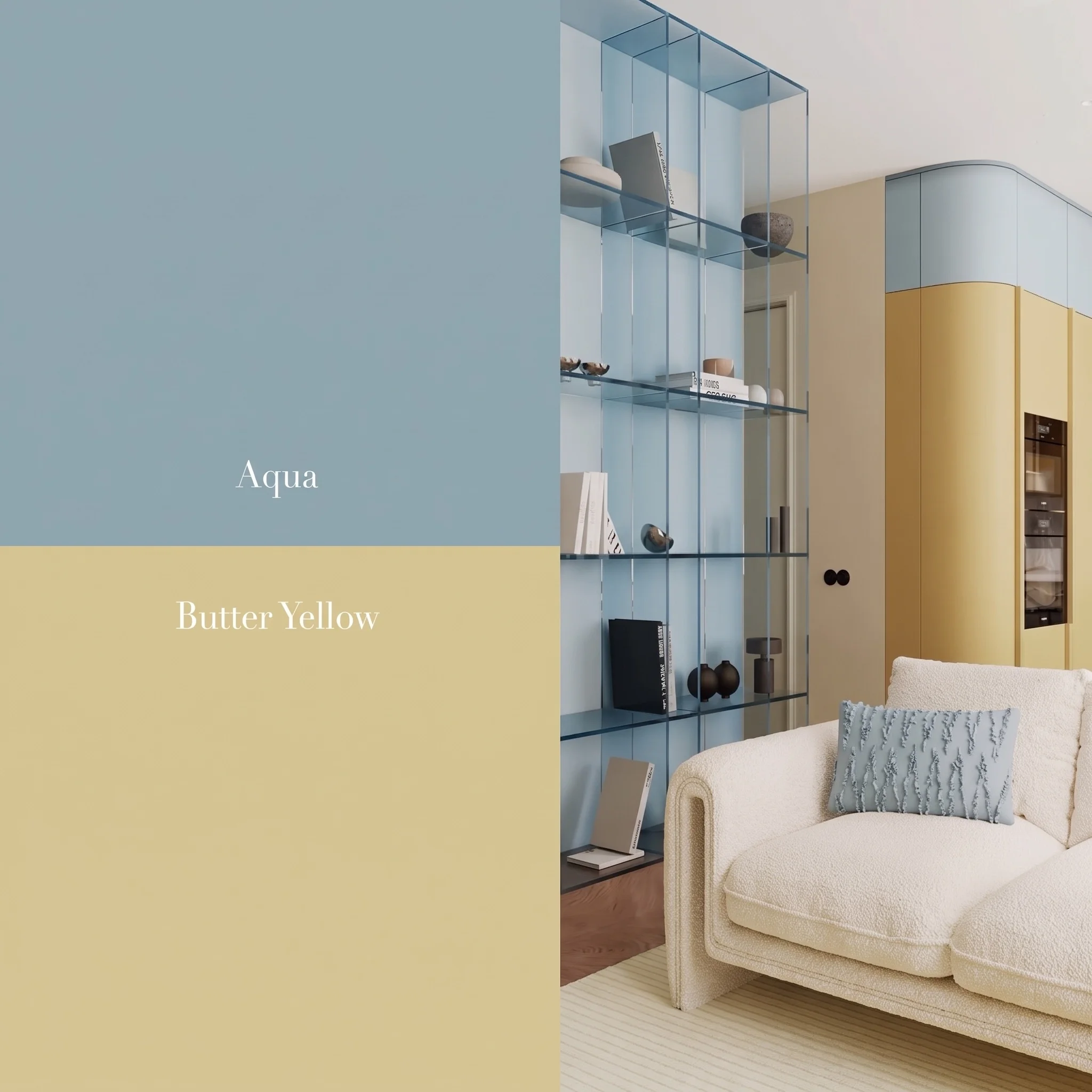 Interior Styling Colour Palettes Aqua and Butter Yellow
