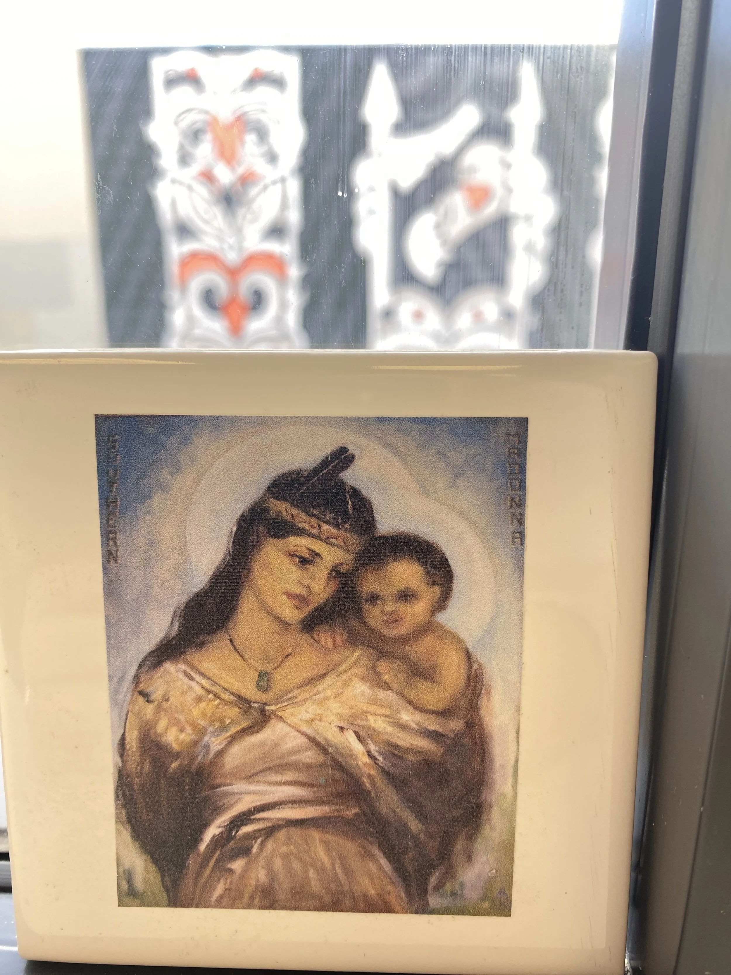 Maori Madonna and Maori artwork at Whanau Maria Centre
