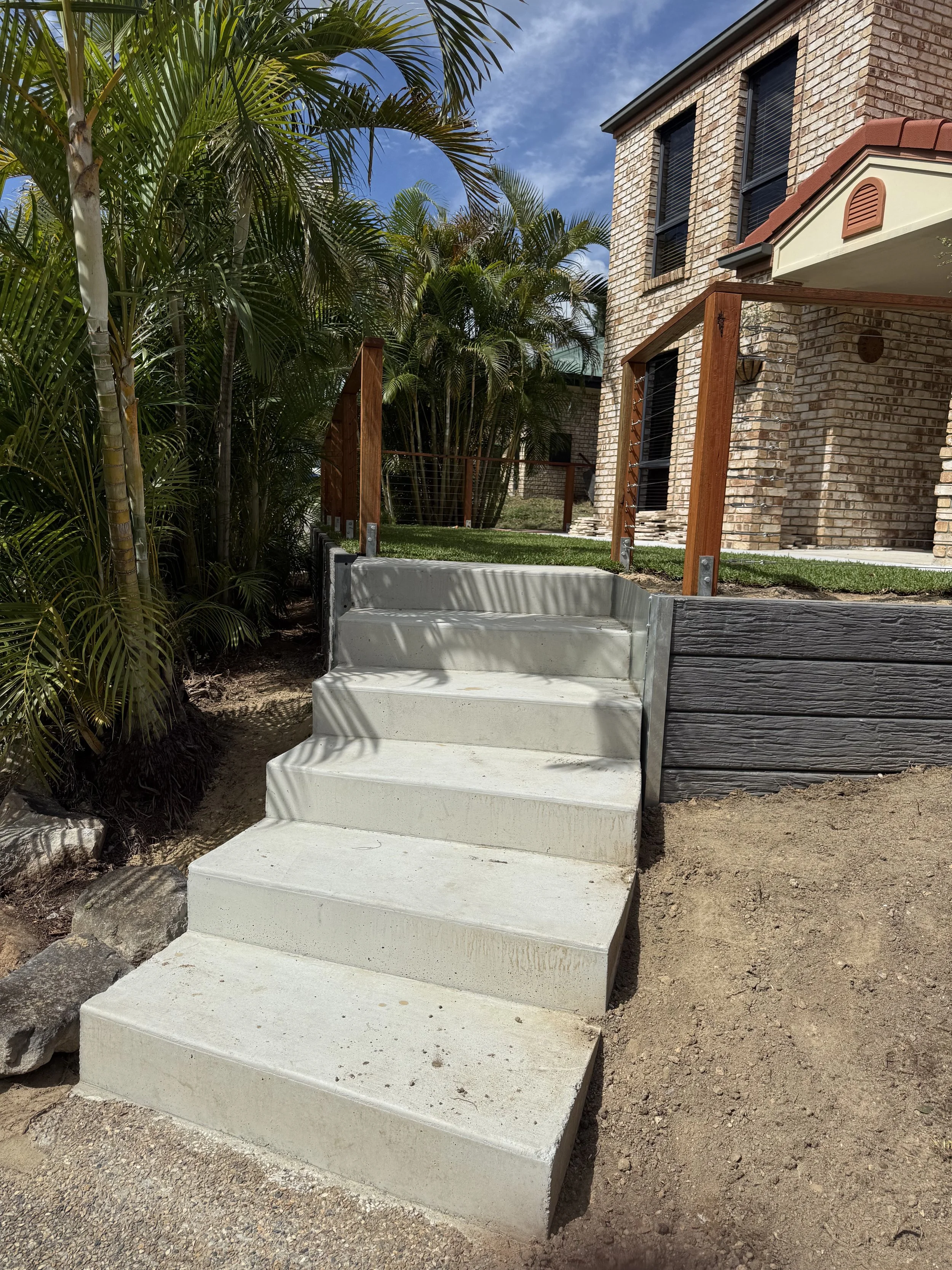 custom concrete curved staircase