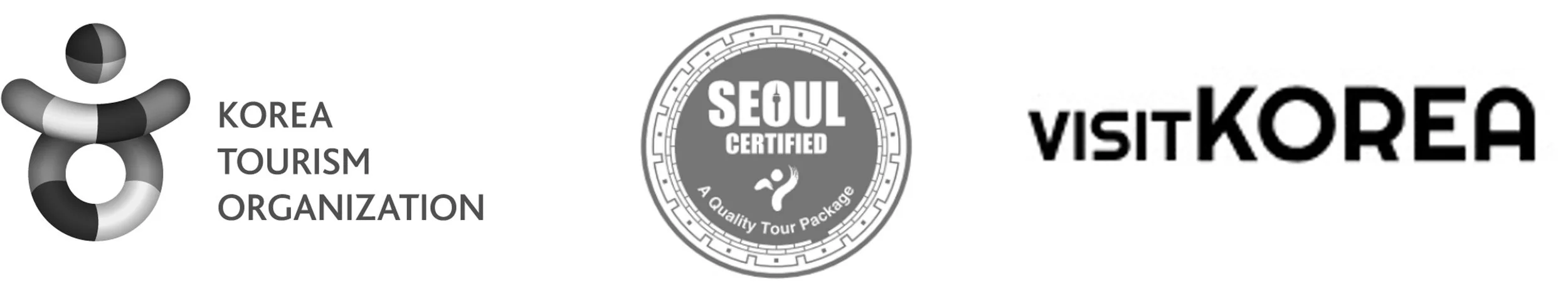 Official partner logos of Korea Tourism Organization, Seoul Tourism Organization, and Visit Korea for KOREA GUIDE TOUR.