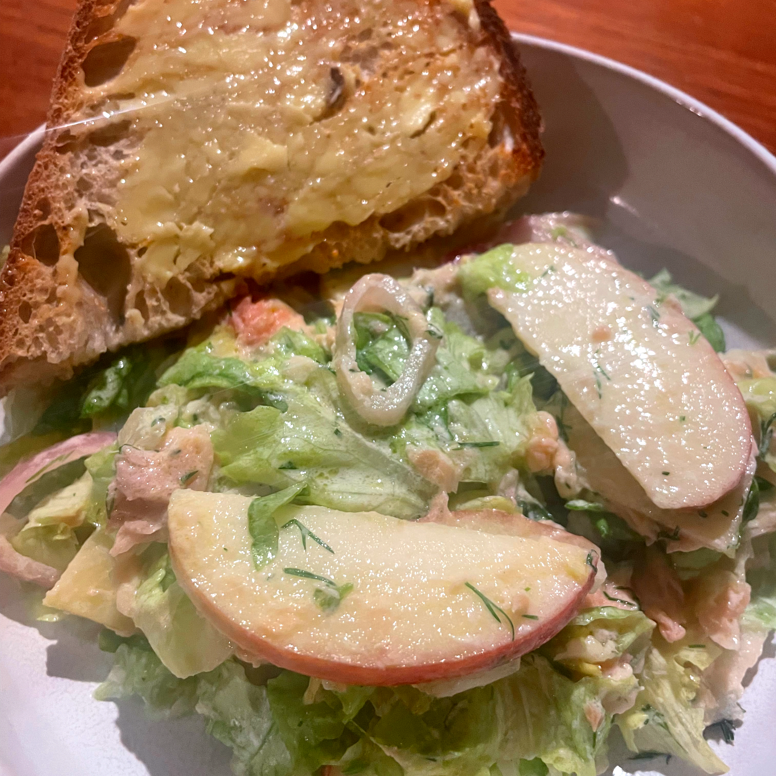 Smoked Trout Salad with Cabbage, Dill &amp; Pickled Shallots
