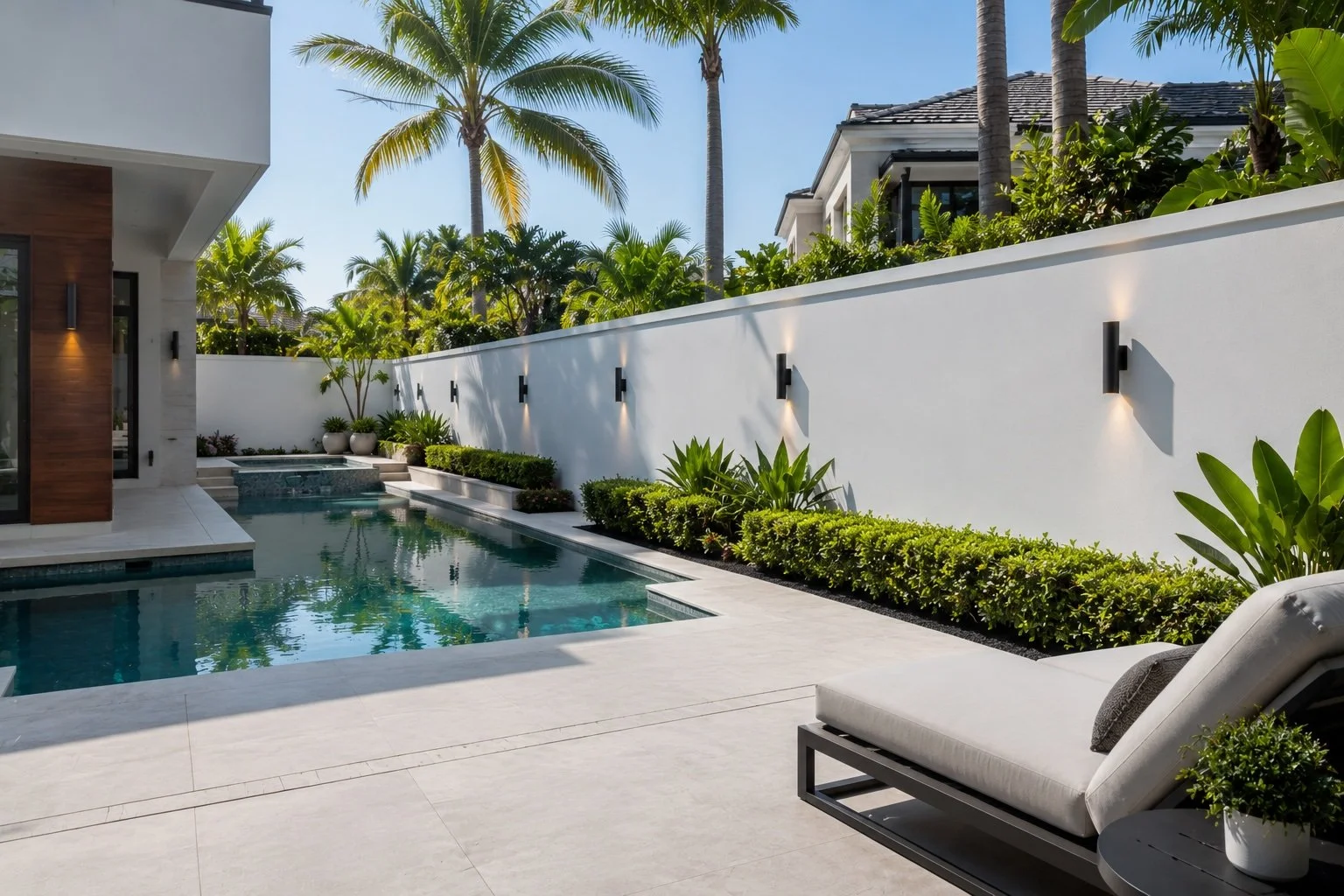 LUXURY MIAMI HOME PRIVACY STUCCO WALL PAINTING