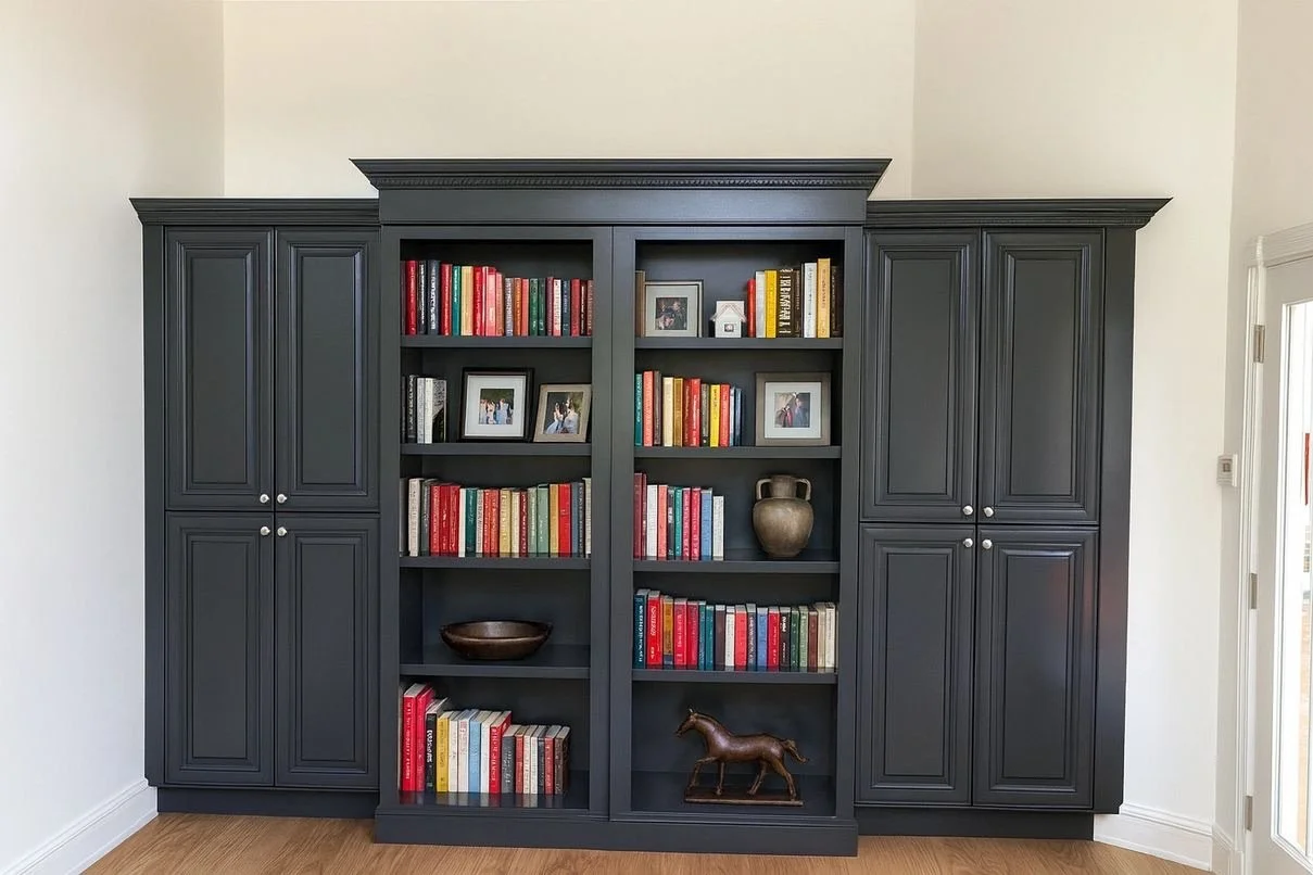 PAINTED CUSTOM CABINET BOOKSHELF NEW JERSEY MIAMI INTERIOR DESIGN