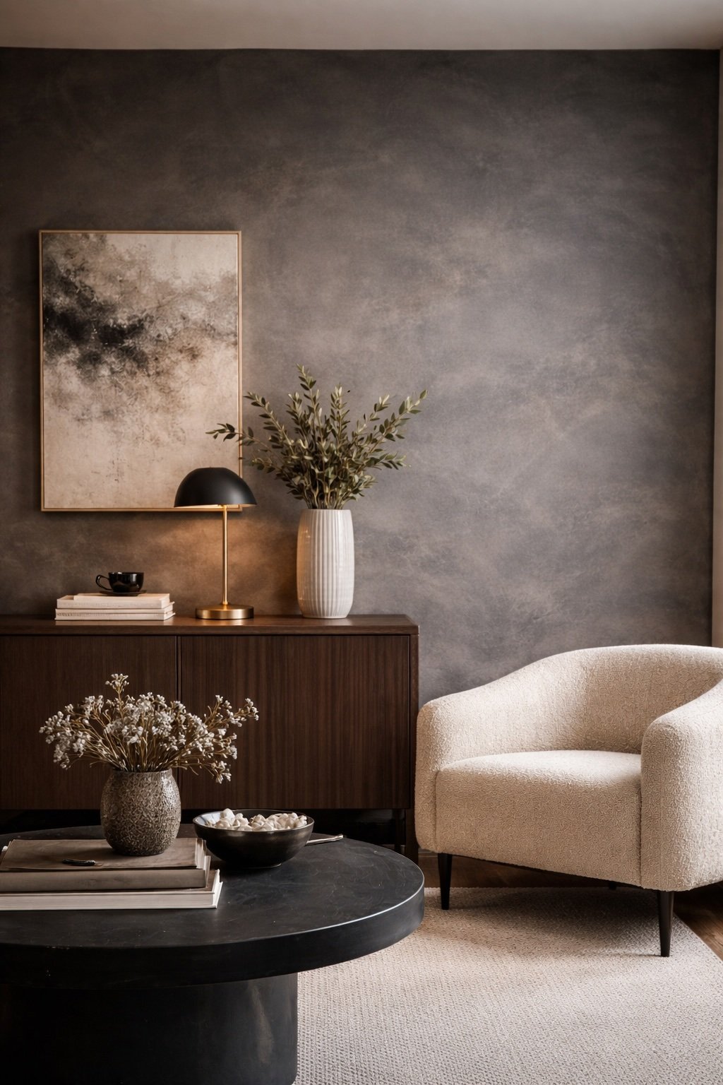 VENETIAN PLASTER MARMORINO WALL IN NYC APARTMENT LUXURY HOME INTERIOR