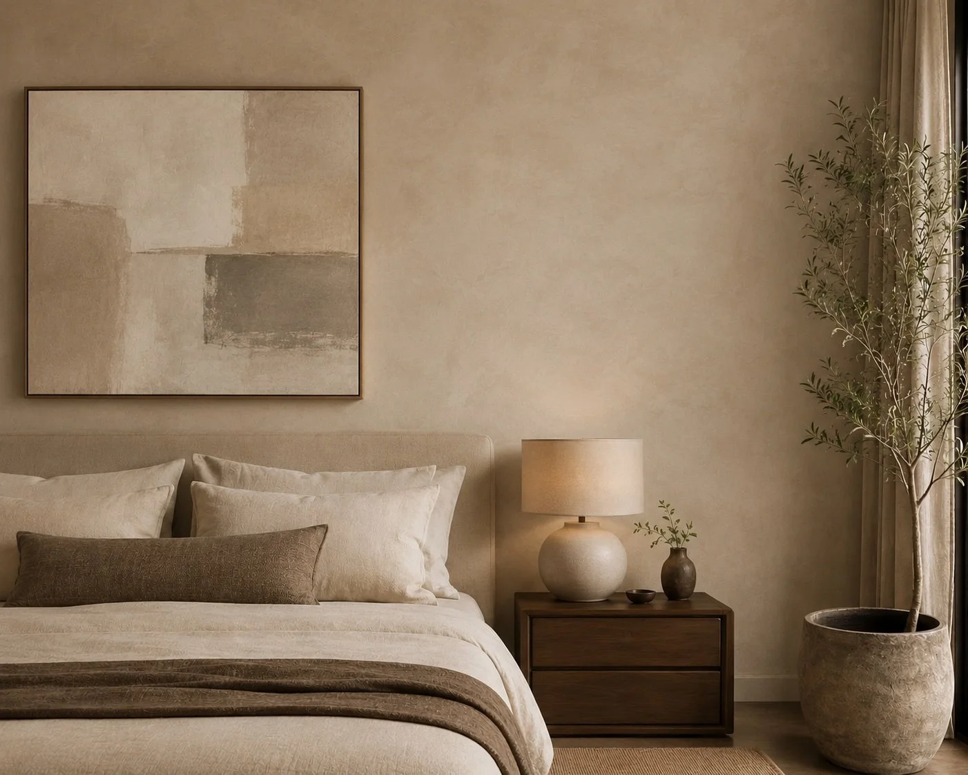 LIMEWASH INTERIOR BEDROOM WALL IN HIGH END NYC APARTMENT AND MIAMI