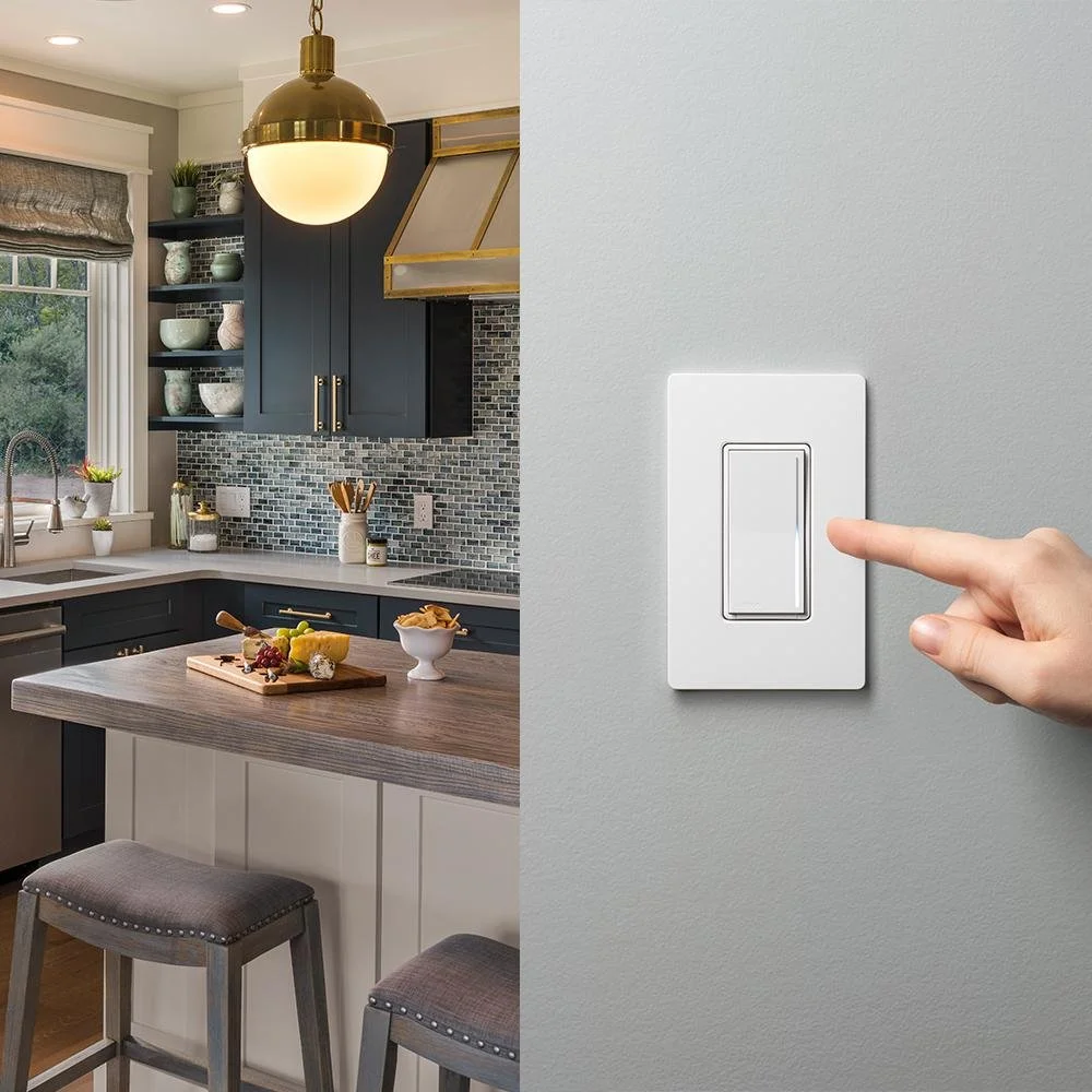 Lighting and shade controls with a simple switch. Switch installs easy to the wall for a sleek finish. And control your lights and shades with ease.