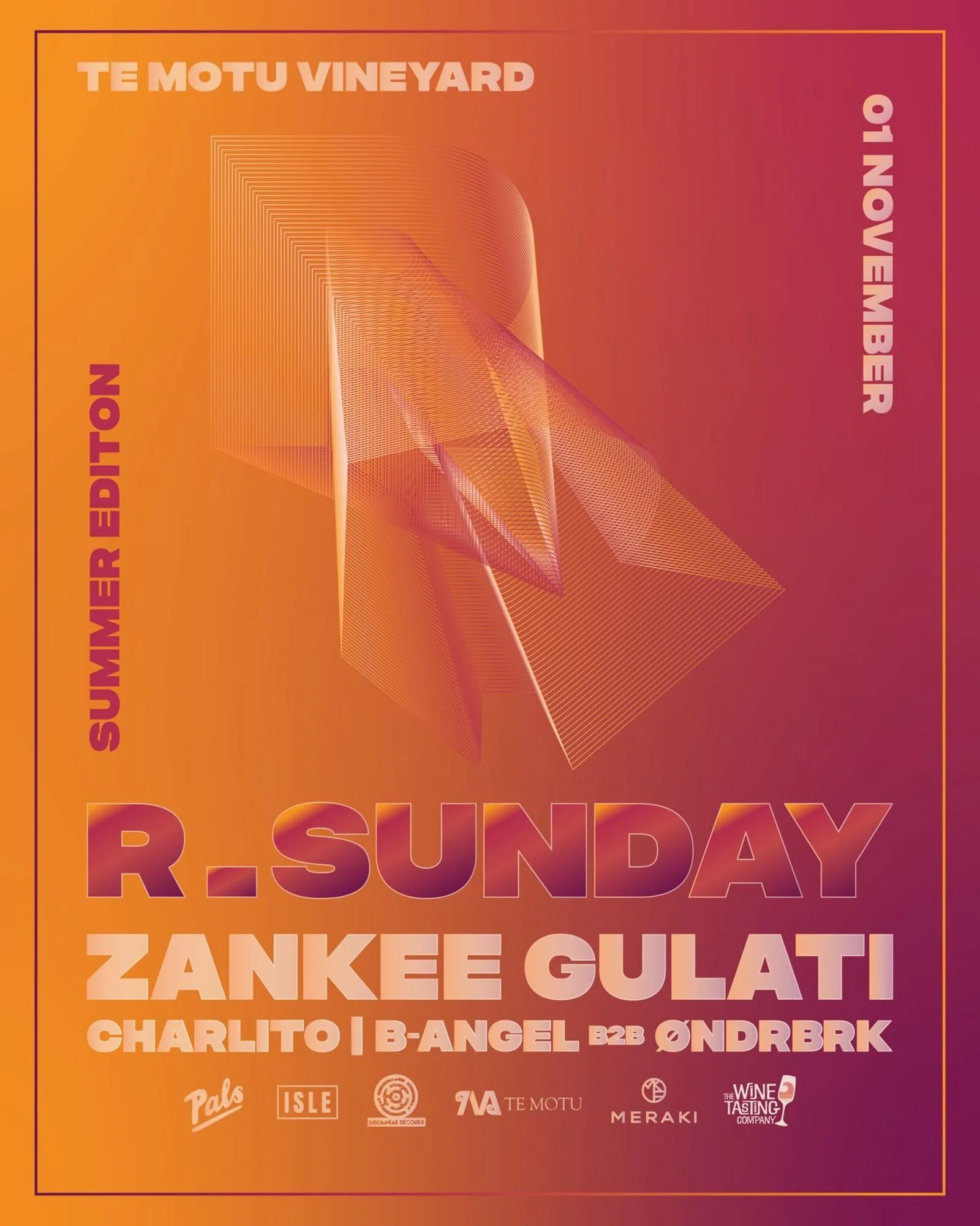 R-SUNDAY IS BACK🌪️🖤

On Sunday 1 November, we return to Te Motu Vineyard with Zankee Gulati leading the first R-Sunday of the summer!!! 

Fresh from shows in Sydney and Europe alongside Hern&aacute;n Catt&aacute;neo, Nick Warren and Marsh, Zankee b