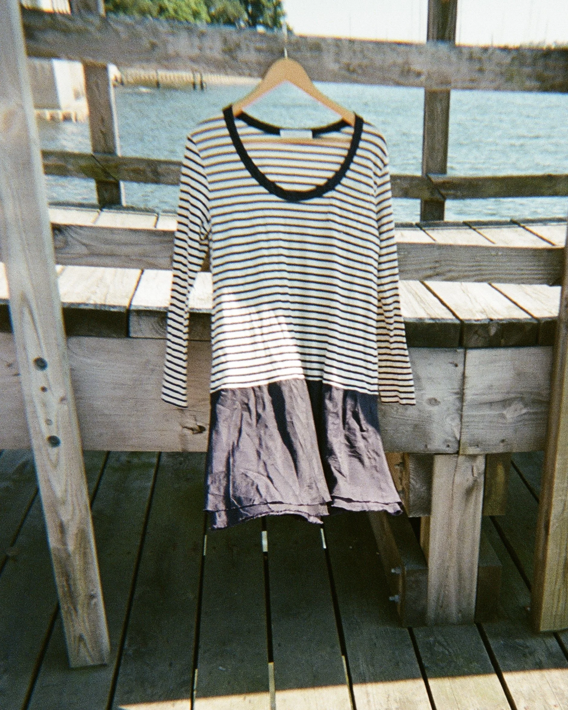 Sacai Luck Striped Dress with Silk Skirt (Size S)