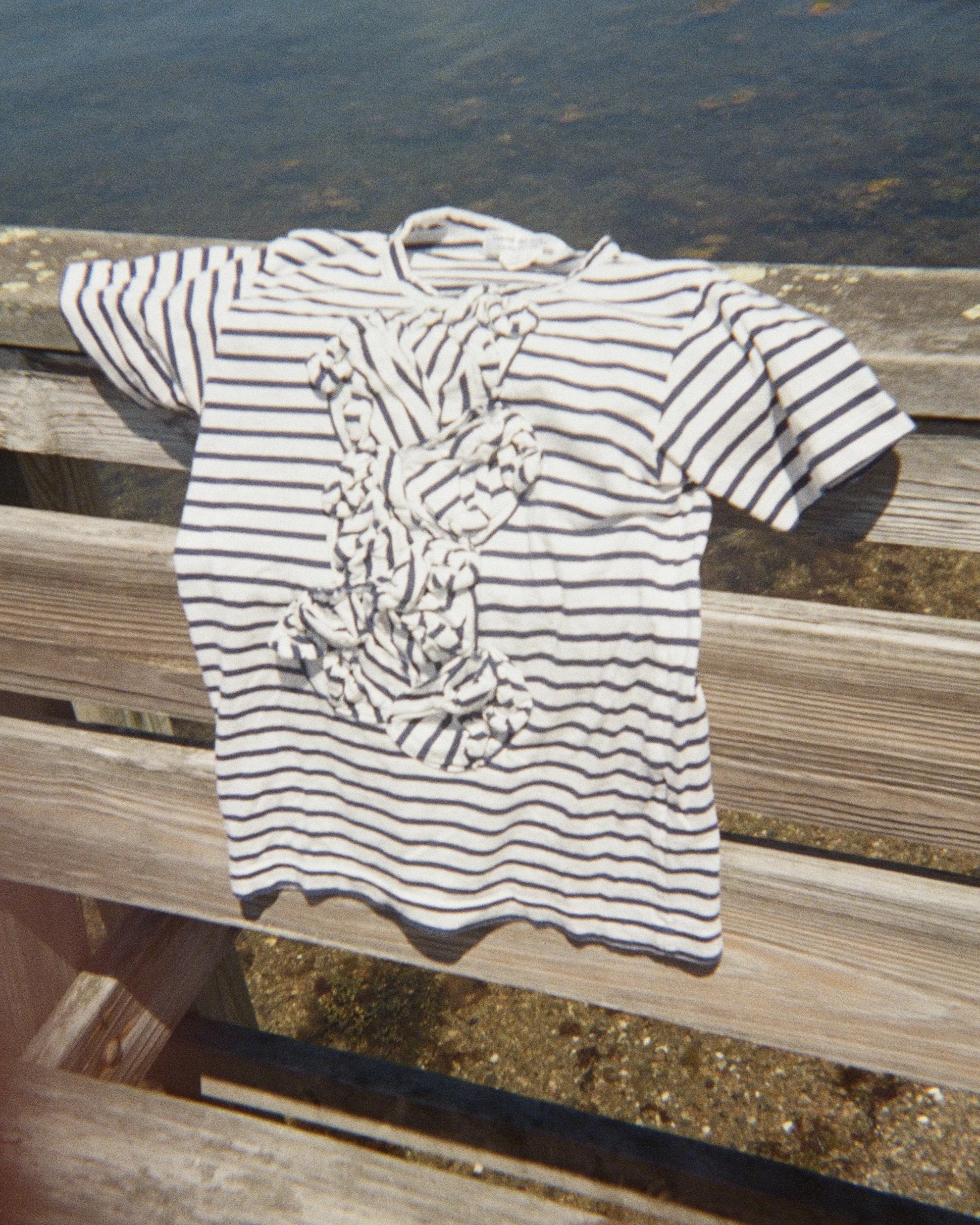 Comme des Garçons Striped Rosette Tee (Size S)