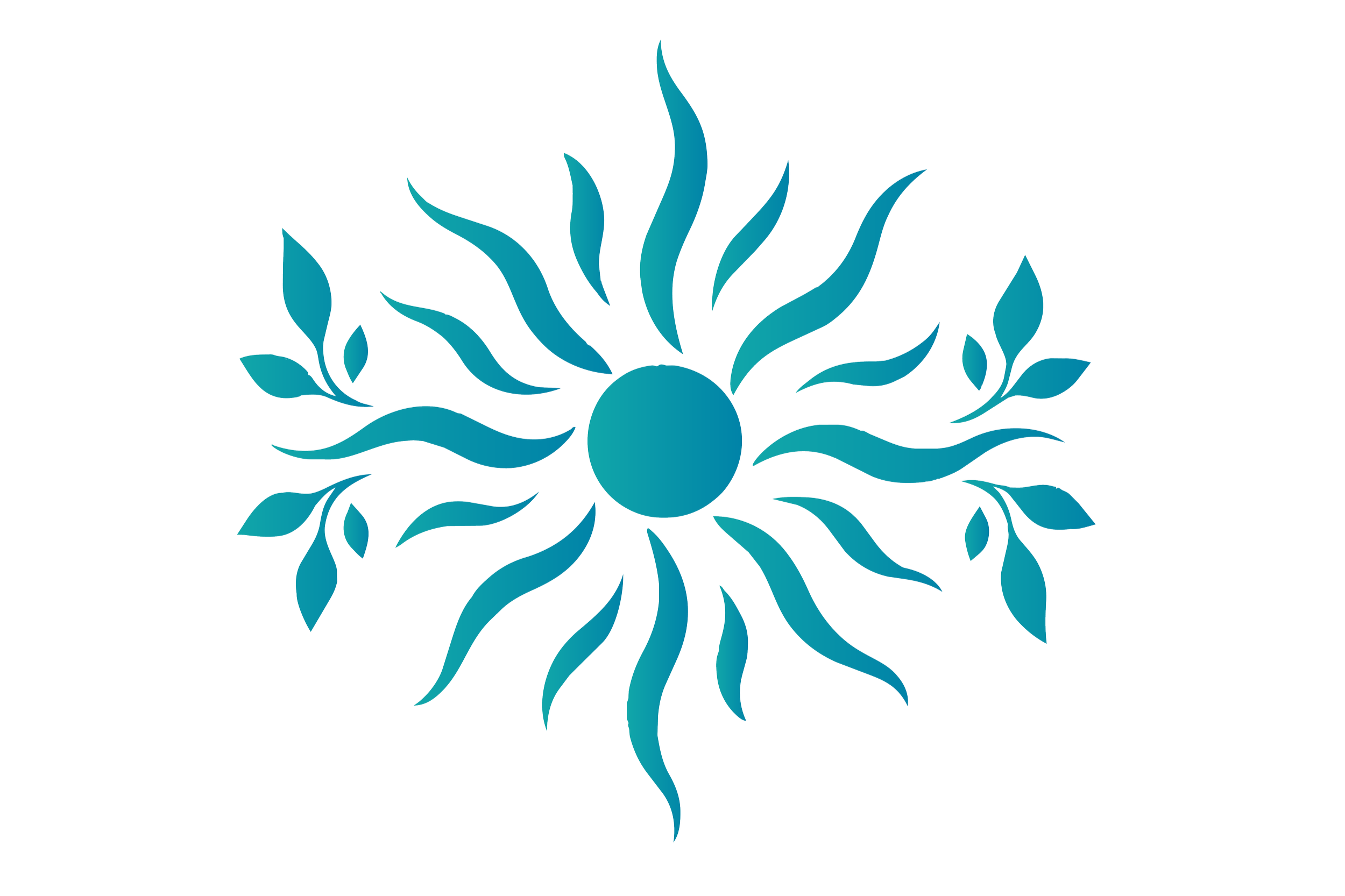 Stylized blue coral with a circular shape at the center and branches extending outward.
