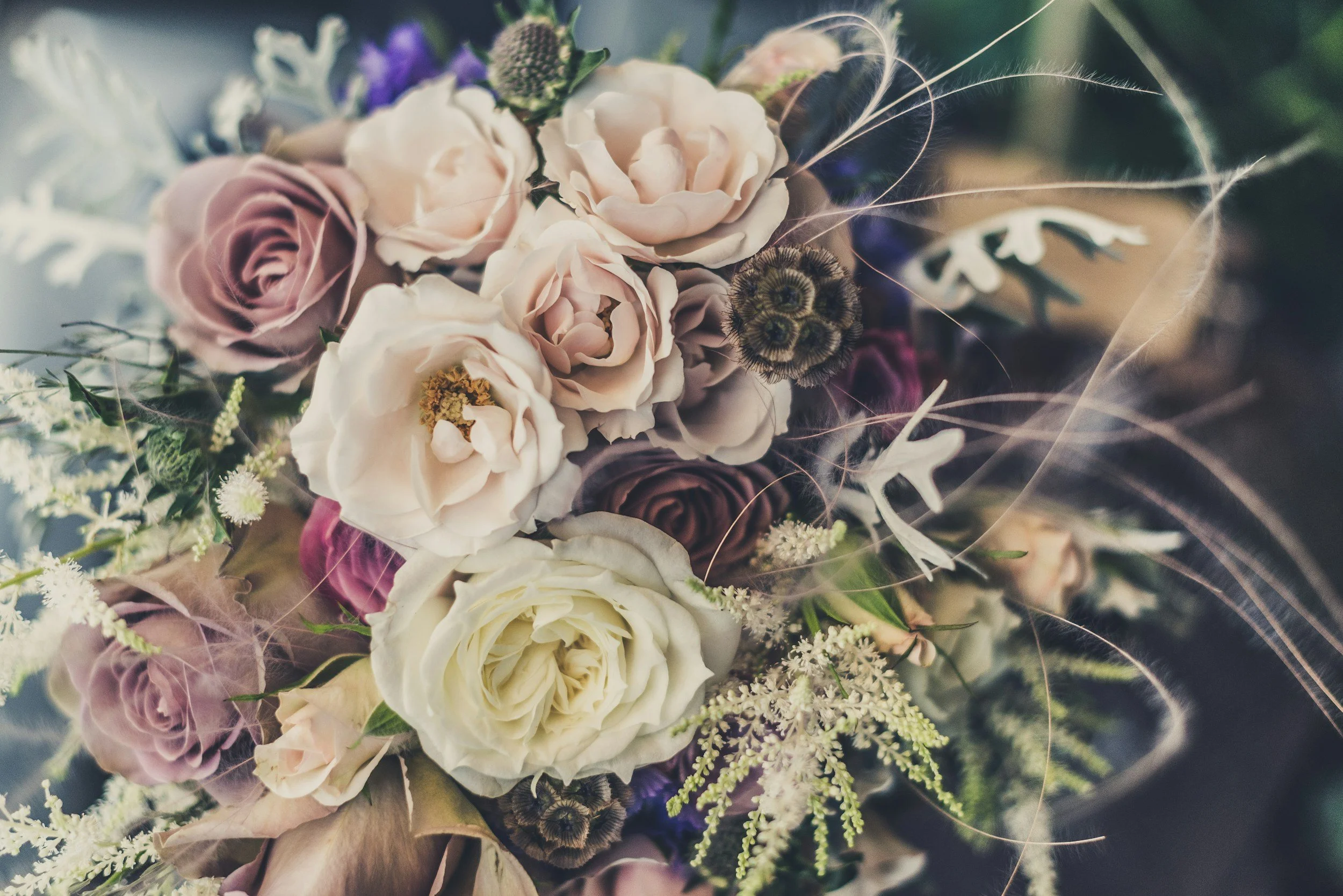 Close-up of a bouquet to support a Day of Wedding Coordination/Management service offering