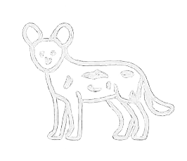 Wild dog icon, frequently seen in Tanzania's Serengeti and Tarangire