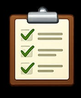 Clipboard with a checklist of three items, all checked off.